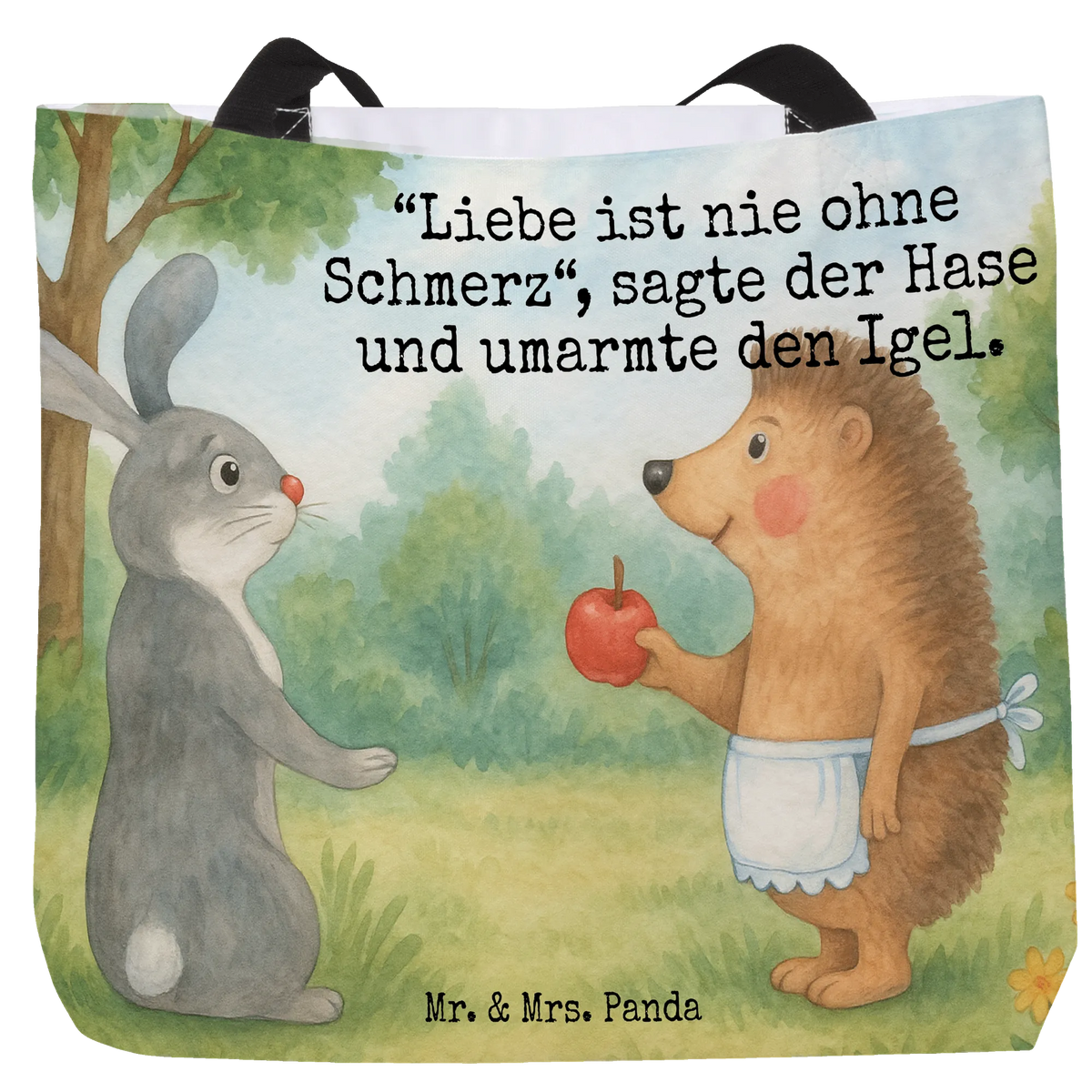 Shopper Hase Igel Design Shopper Tasche, Einkaufstasche, Urlaubstasche, Unitasche, studententasche, Tasche, Beutel, Tragetasche, Laptoptasche, Alltagstasche, Stoffbeutel, Reisetasche, XL Tasche, Schulbeutel, Stofftasche, Henkeltasche, Schultasche, Strandtasche, XXL Tasche, Büchertasche, City-Shopper, Freizeittasche, Statement-Tasche, Tote Bag, Tragebeutel, Pandatasche, Lustige Sprüche, Tiere, Tiermotive, Gute Laune, Spruch Romantisch, Trösten, Igel und Hase, Igel, Liebe Spruch, Hase, Liebeskummer Geschenk, Herzschmerz, Trennungsschmerz