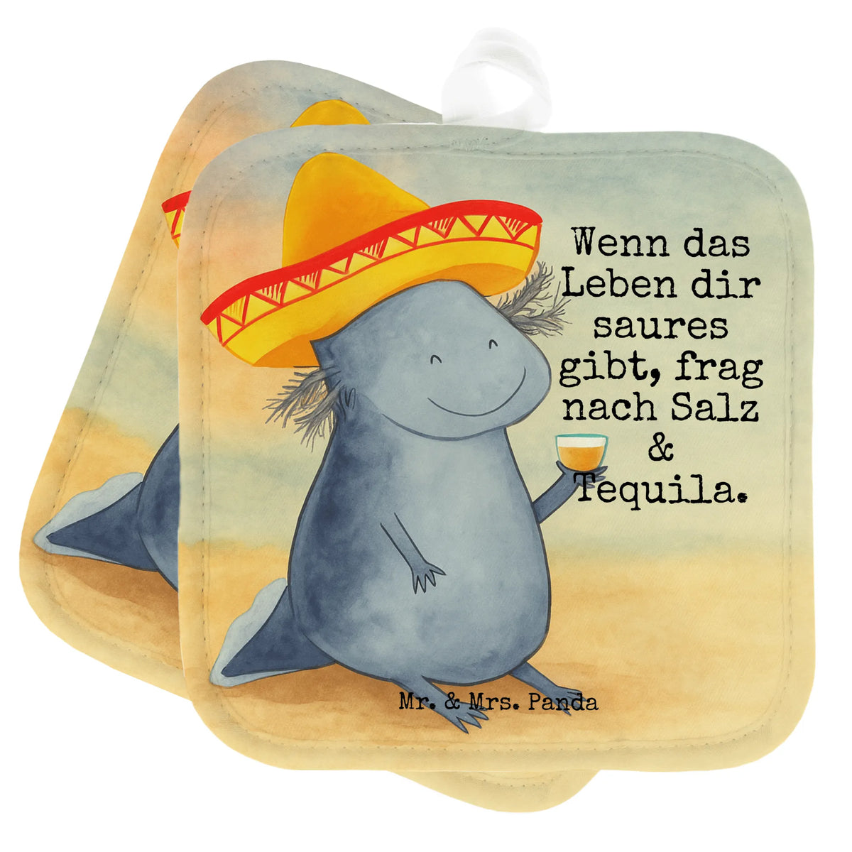 2er Set Topflappen  Axolotl Tequila Design Kochlappen, 2er Set Topflappen, Topflappen, Topflappen 2er Set, Zwei Topflappen, Topflappen Set, Topfuntersetzer, Doppel Topflappen, Topflappen im Doppelpack, Topflappenset, Ofenlappen, topfhalter, Axolotl, Molch, Tequila, Feuersalamander, Spruch, Sombrero, Axolot, Feuerdrache, Schwanzlurch, Mexiko, Motivation, Zitrone, Mexico, Lurche, Lurch