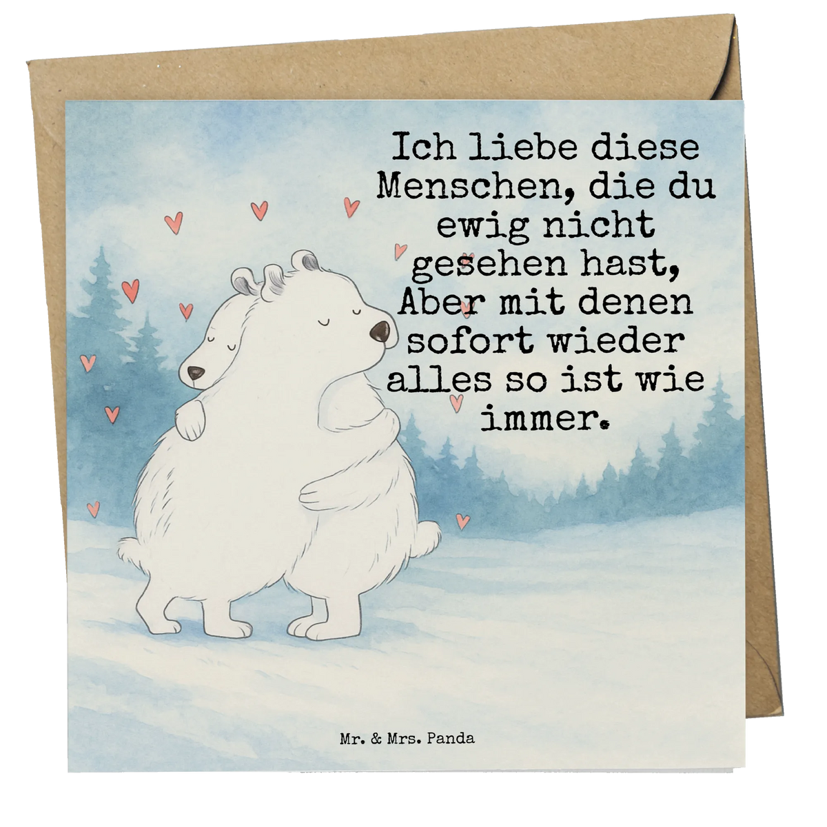 Deluxe Karte Eisbär Umarmen Design doppelkarte, anlasskarte, Grußkarte, Klappkarte, Glückwunschkarte, faltkarte, Lustige Sprüche, Tiere, Tiermotive, Gute Laune