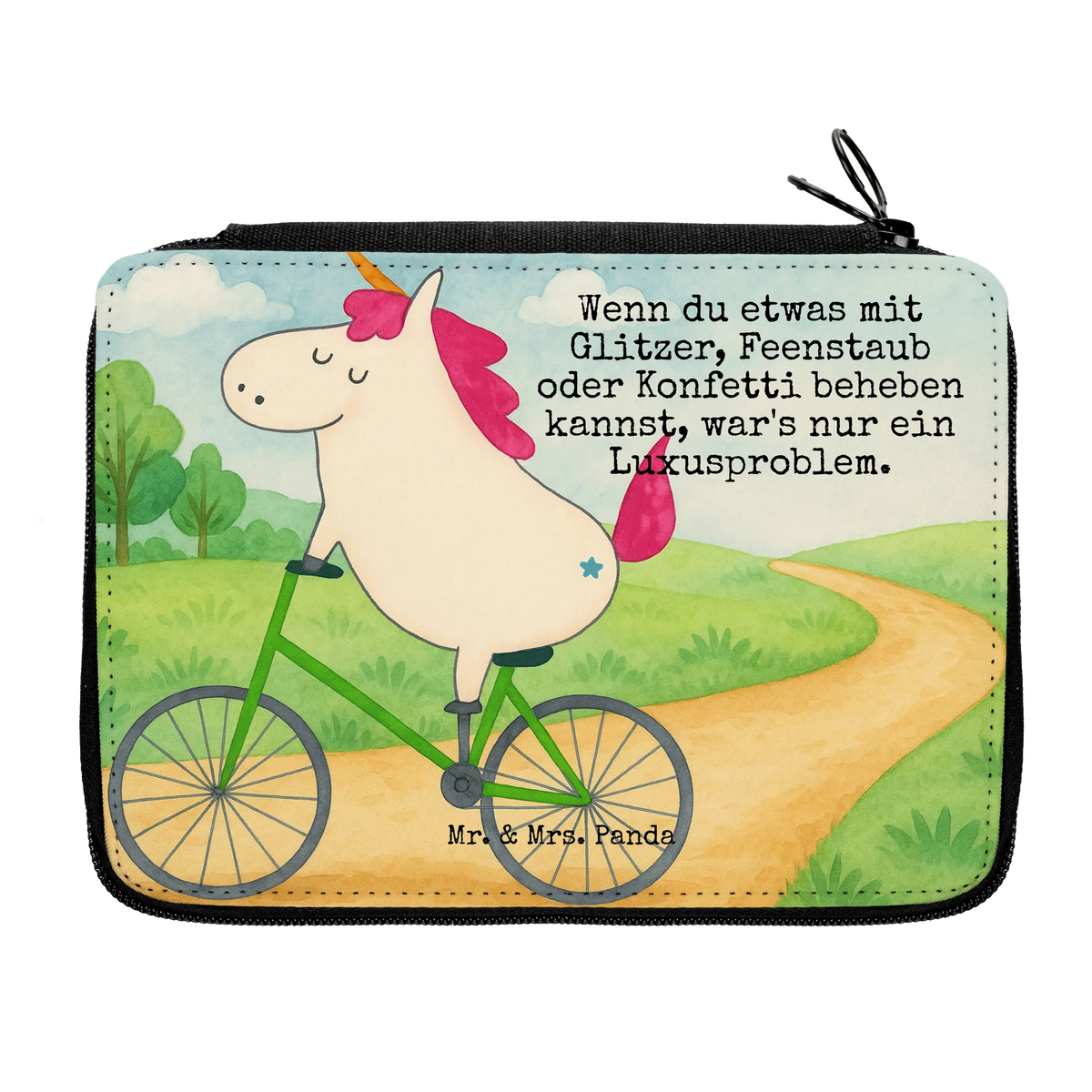 Federmappe Einhorn Radfahrer Design Schüleretui, Zeichenetui, Mäppchen, Malmappe, Federmäppchen, Stiftebeutel, Stifteetui, Federpenal, Buntstiftmäppchen, Bleistiftetui, Federtasche, Etui, Schreibetui, schulmäppchen set, Federmappe, Buntstiftetui, Stifte Etui, Schreibmappe, Schlamper, Etui für Stifte, Schuletui, reiseetui, Stiftetasche, Kinder Federmappe, Schulmäppchen, Federmappe Set, Bleistift Etui, Farbstiftetui, Schlampermäppchen, Stiftemappe, Unicorn, Einhorn, Einhörner, Einhorn Deko, Rad, Radfahren, Luxusproblem, Radfahrer, Konfetti, Kummer, Liebeskummer, Bike, Feenstaub