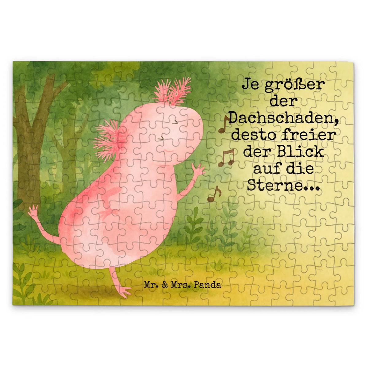Puzzle Axolotl Tanzen Design 300 Teile Puzzle, 1000 Teile Puzzle, 1500 Teile Puzzle, Puzzlespiel, Puzzle, 2000 Teile Puzzle, 500 Teile Puzzle, Geduldspiel, Legespiel, Axolotl, Molch, Dachschaden, Freundin, Axolot, Verrückt, Beste Freundin, Lurch, Schwanzlurch, Lurche, Sterne