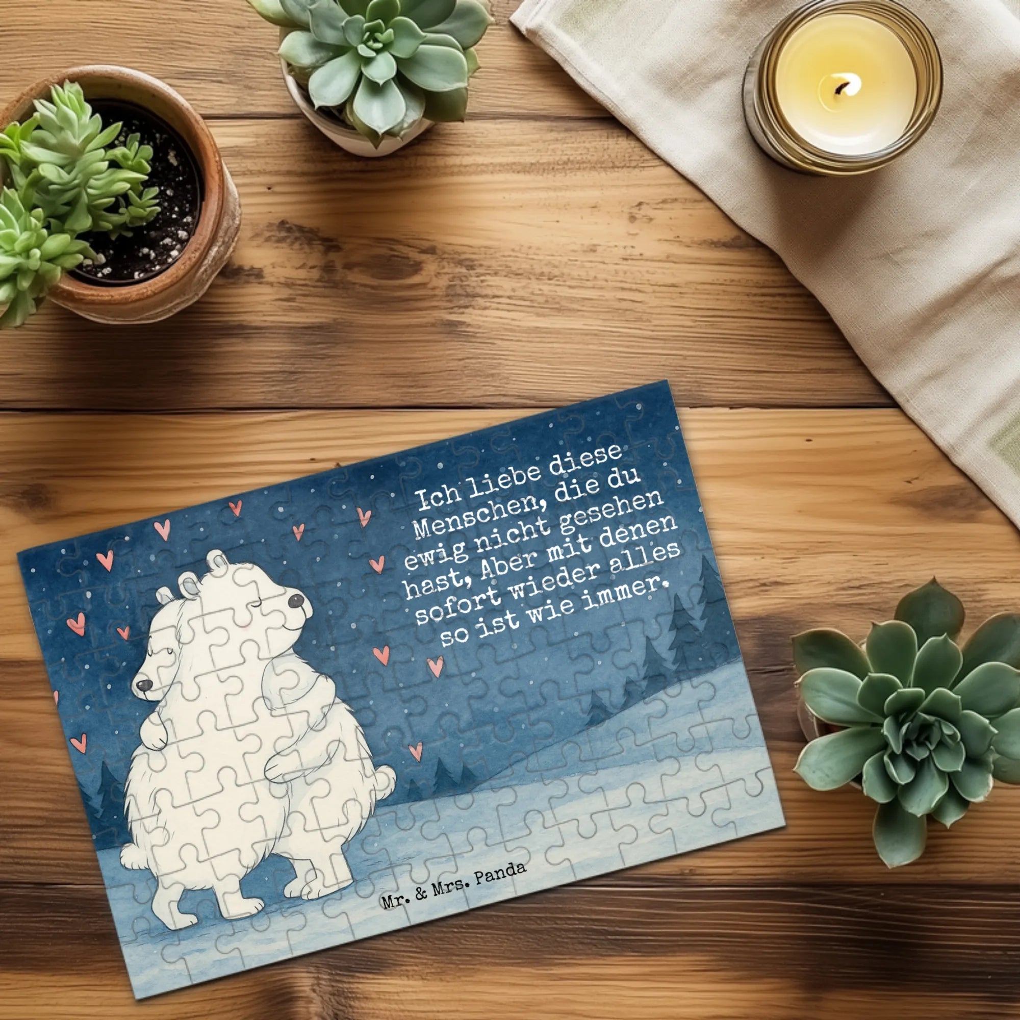 Puzzle Icebear Embrace Design special gifts, card, good mood, funny sayings, animal lover, hand drawn, cute animal motives, cute, small animals, gift ideas, gifts