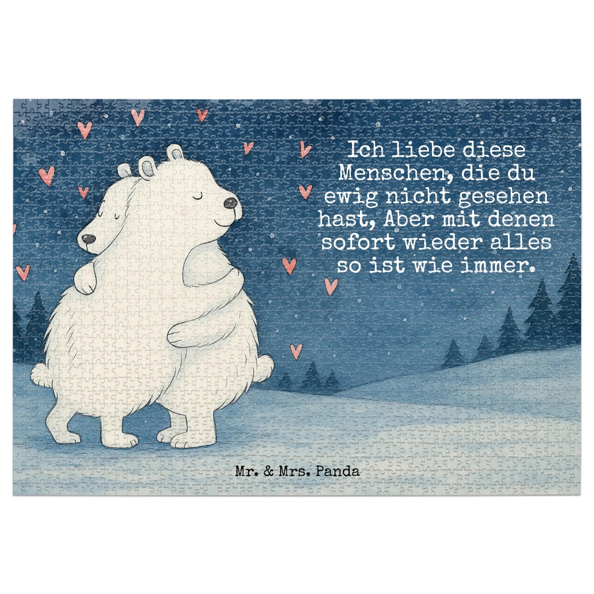 Puzzle Icebear Embrace Design special gifts, card, good mood, funny sayings, animal lover, hand drawn, cute animal motives, cute, small animals, gift ideas, gifts