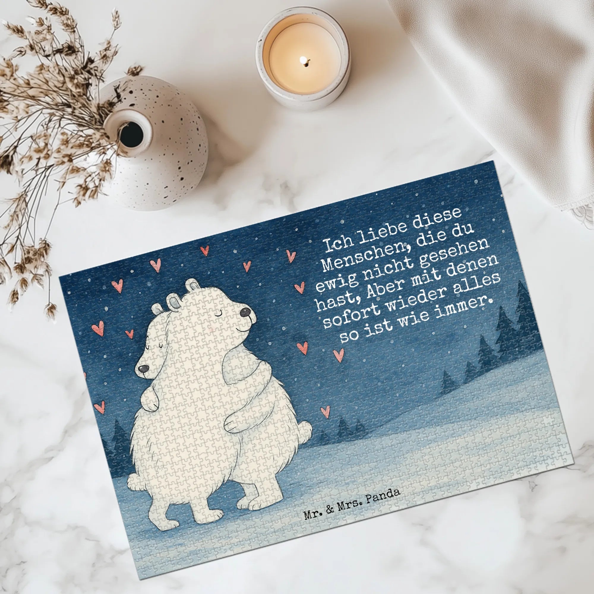 Puzzle Icebear Embrace Design special gifts, card, good mood, funny sayings, animal lover, hand drawn, cute animal motives, cute, small animals, gift ideas, gifts