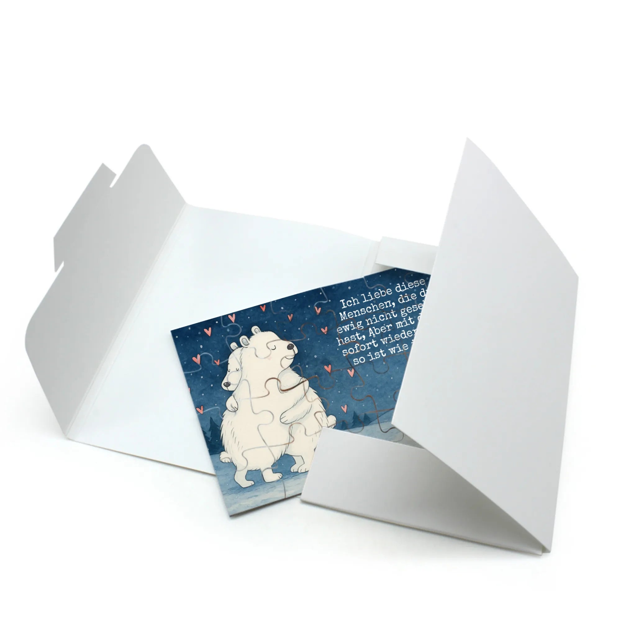 Puzzle Icebear Embrace Design special gifts, card, good mood, funny sayings, animal lover, hand drawn, cute animal motives, cute, small animals, gift ideas, gifts