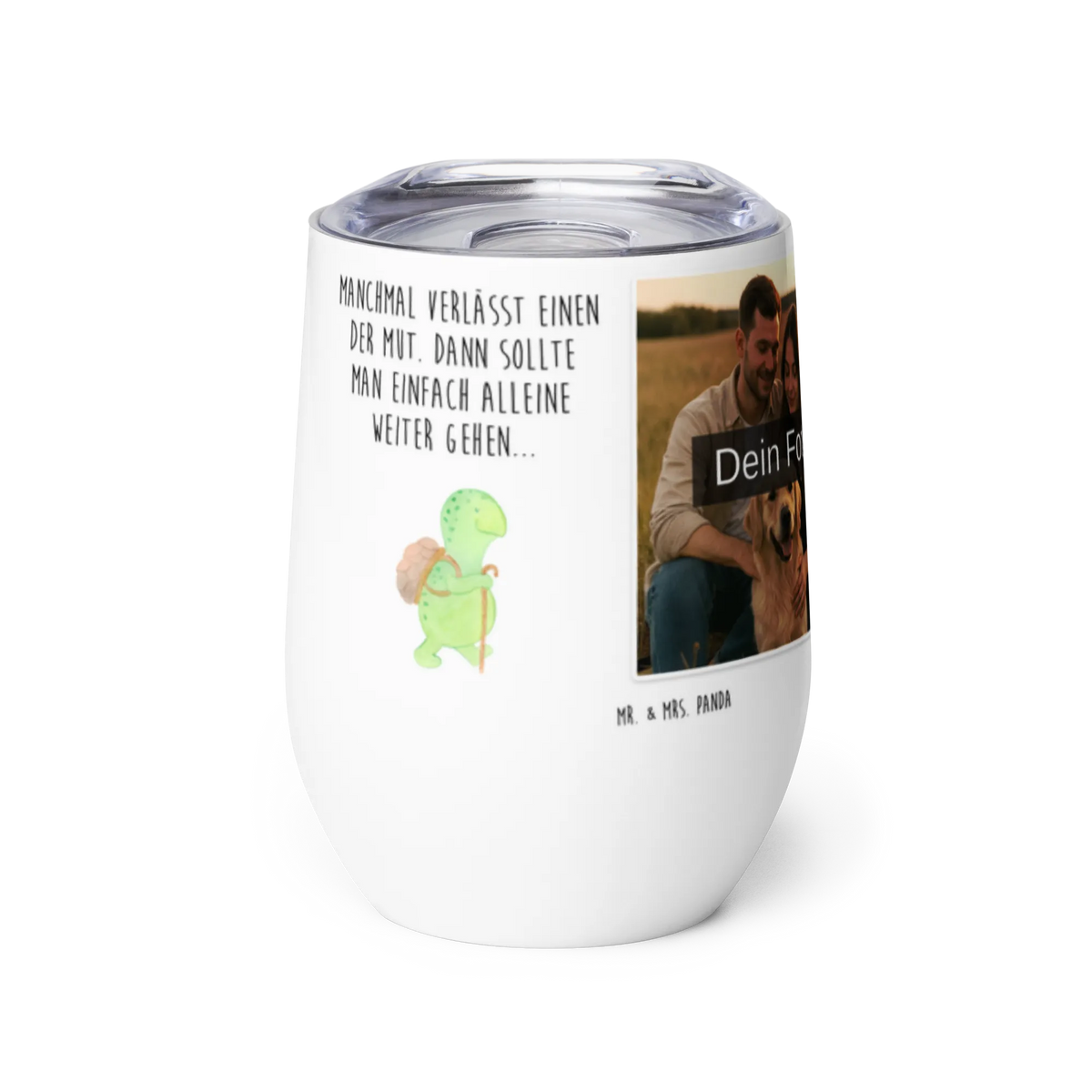 Personalized Photo Wine Mug tortoise walker turtle, tortoise, reptile, ancient creature, cute, sweet, gift, gift ideas, birthday gift, illustrated, funny, turtle gift items, funny turtle gifts, pet turtles, mom, best friend, sister or daughter, turtle lover, motivational slogan, turtles, motivation, new beginning