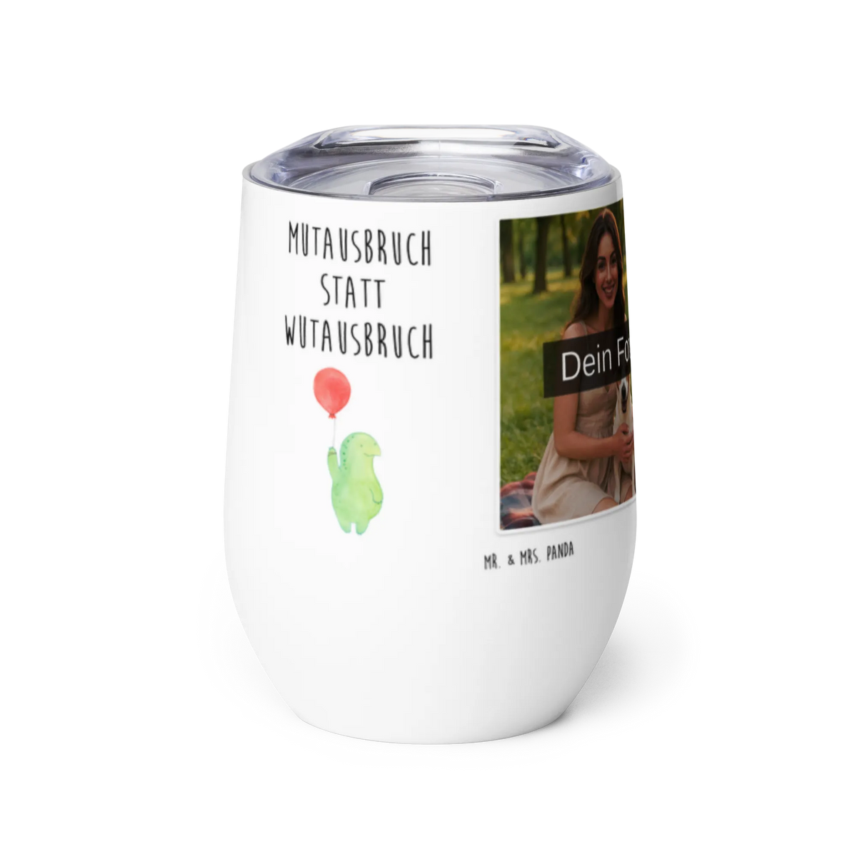 Personalized Photo Wine Mug tortoise balloon turtle, tortoise, reptile, ancient creature, cute, sweet, gift, gift ideas, birthday gift, illustrated, funny, turtle gift items, funny turtle gifts, pet turtles, mom, best friend, sister or daughter, turtle lover, motivation, turtles, motivational slogan, courageous outburst