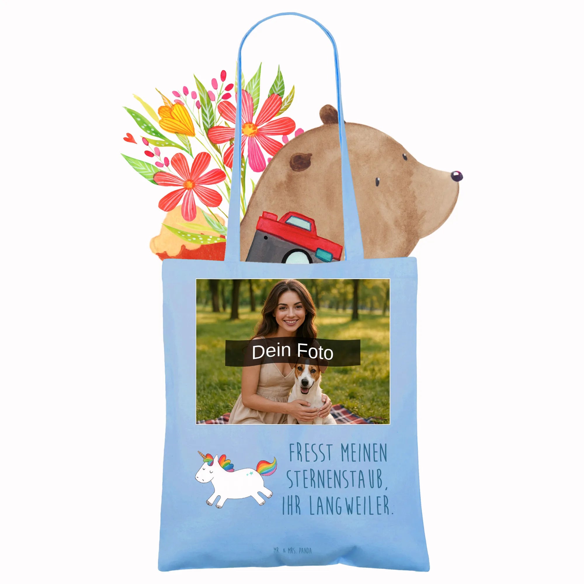 Personalizowana torba na zdjęcia Jednorożec Szczęśliwy Jednorożec, jednorożce, dekoracje jednorożca