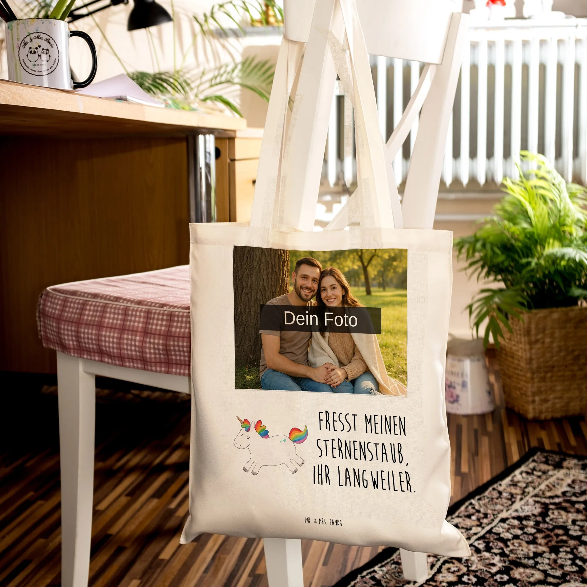 Personalizowana torba na zdjęcia Jednorożec Szczęśliwy Jednorożec, jednorożce, dekoracje jednorożca