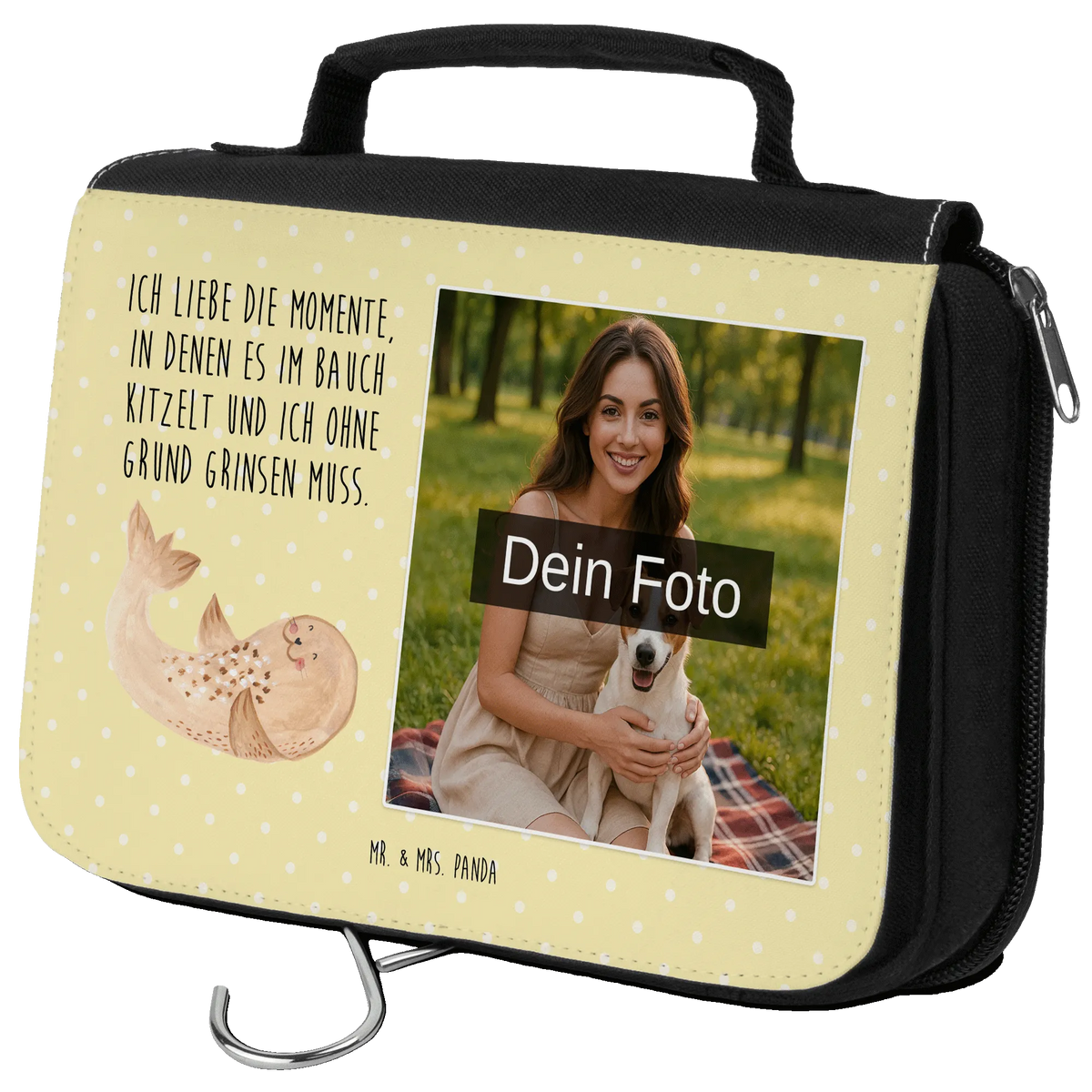 Personalizowana kosmetyczka ze zdjęciem foka Leżeć Motywy zwierzęce, dobra energia, zabawne powiedzonka, zwierzęta