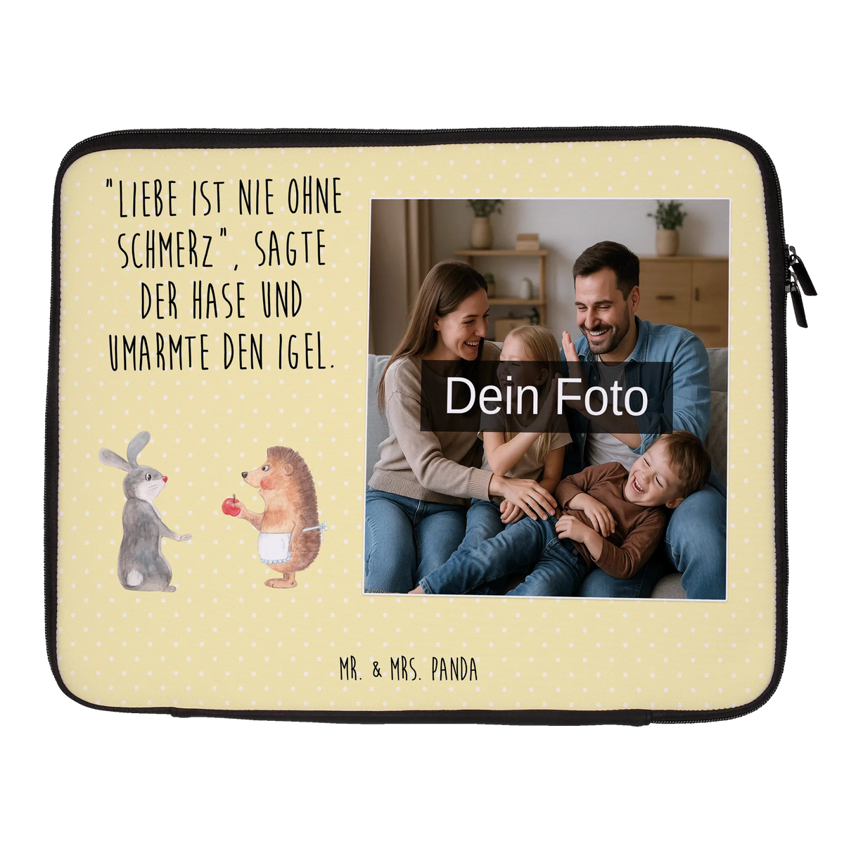 Personalisierte Foto Notebook Tasche Hase Igel Laptoptasche mit eigenem Foto, Laptoptasche mit Bild, Laptoptasche Mit Fotodruck, Notebooktasche mit eigenem Foto, Laptoptasche mit Foto, Foto Laptop Tasche, Wasserfeste Notebooktasche Mit Wunschfoto, Lustige Sprüche, Tiere, Tiermotive, Gute Laune, Trösten, Liebeskummer Geschenk, Igel und Hase, Igel, Hase, Liebe Spruch, Trennungsschmerz, Spruch Romantisch, Herzschmerz