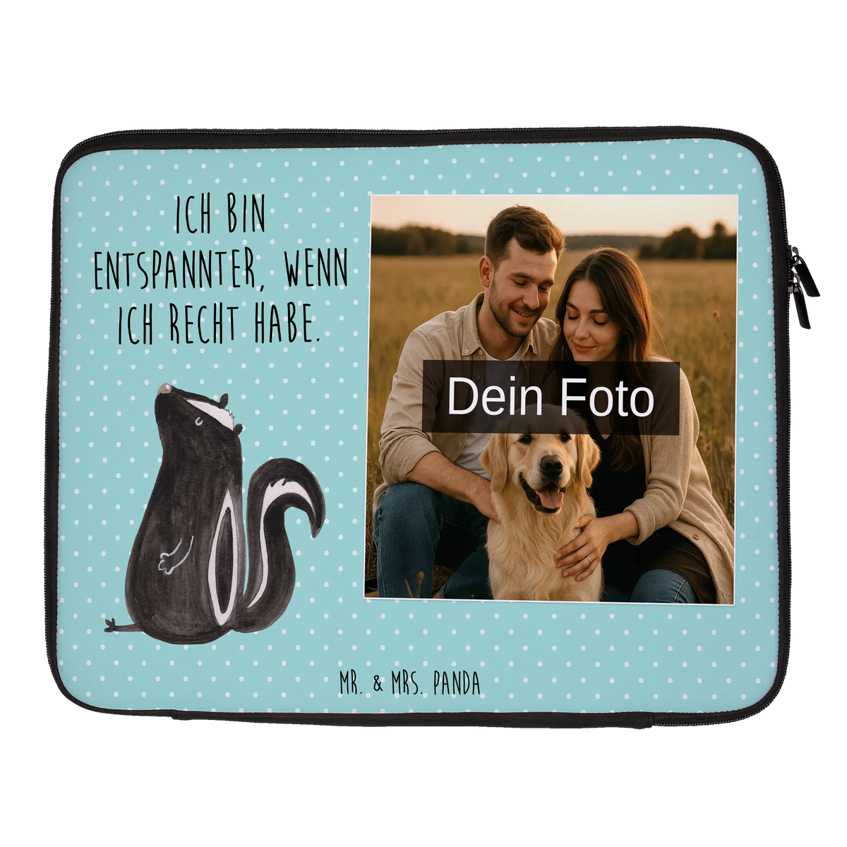 Personalisierte Foto Notebook Tasche Stinktier Sitzen Laptoptasche Mit Fotodruck, Wasserfeste Notebooktasche Mit Wunschfoto, Laptoptasche mit Bild, Laptoptasche mit eigenem Foto, Notebooktasche mit eigenem Foto, Laptoptasche mit Foto, Foto Laptop Tasche, Stinktier, Skunk, Recht, Wildtier, Spruch, Stinki, Stinker, Besserwisser, Büro, Raubtier