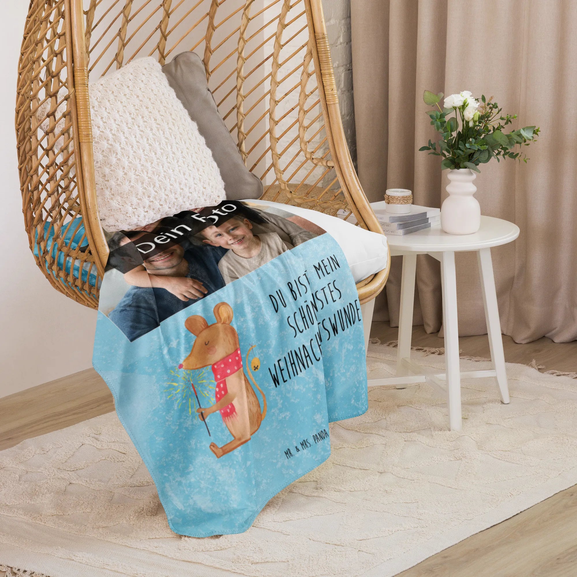 Sherpa Photo Cuddle Blanket Mouse Christmas Christmas time, snow, mouse, christmas miracle, christmas greeting, merry christmas, christmas motive