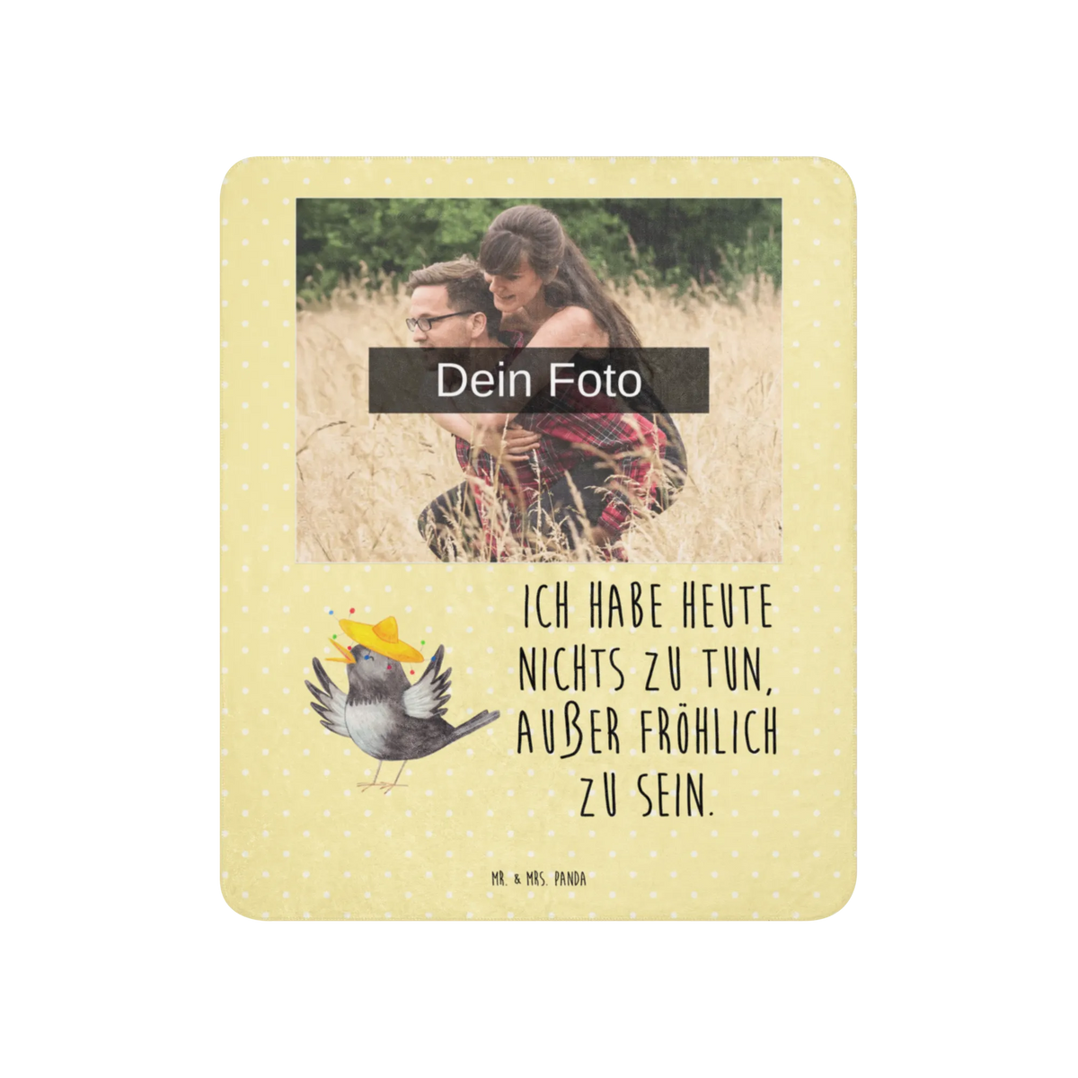 Sherpa Photo Cuddle Blanket Crow sombrero card, gift ideas, gifts, small animals, cute, cute animal motives, hand drawn, funny sayings, good mood, special gifts, animal lover, Magpie, Saying positive, Raven, Bird, Happiness Saying, Be happy, Birds