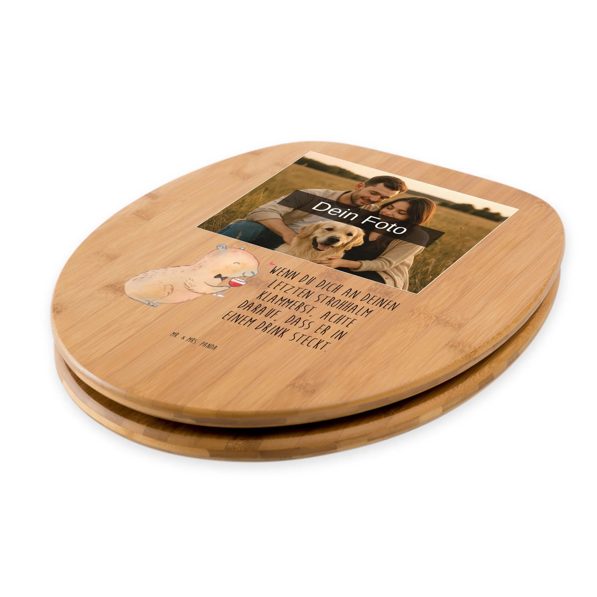Personalized Photo Toilet Seat Motif Capybara wine card, gift ideas, gifts, small animals, cute, cute animal motives, hand drawn, funny sayings, good mood, special gifts, animal lover