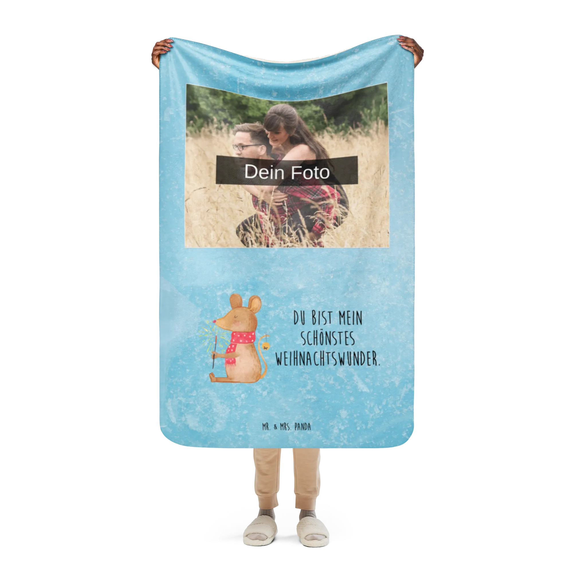Sherpa Photo Cuddle Blanket Mouse Christmas Christmas time, snow, mouse, christmas miracle, christmas greeting, merry christmas, christmas motive