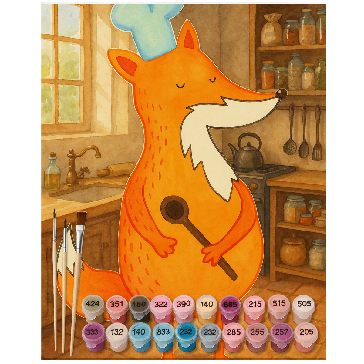 Malen nach Zahlen Fuchs Koch Design malen mit zahlen, DIY Malen nach Zahlen, kreativ set, leinwand malerei, malerei nach zahlen, Malen nach Zahlen Bild, acrylmalerei set, Malen nach Zahlen, Acryl Malen nach Zahlen, malen nach zahlen set, Zahlenbild, leinwand malset, malset, acryl malset, diy set, Malen nach Zahlen Leinwand, Fuchs, Koch Geschenk, Party Spruch, Bäcker, Witzig, Füchse, Küche Spruch, Küche Deko, Köche, Spruch Lustig