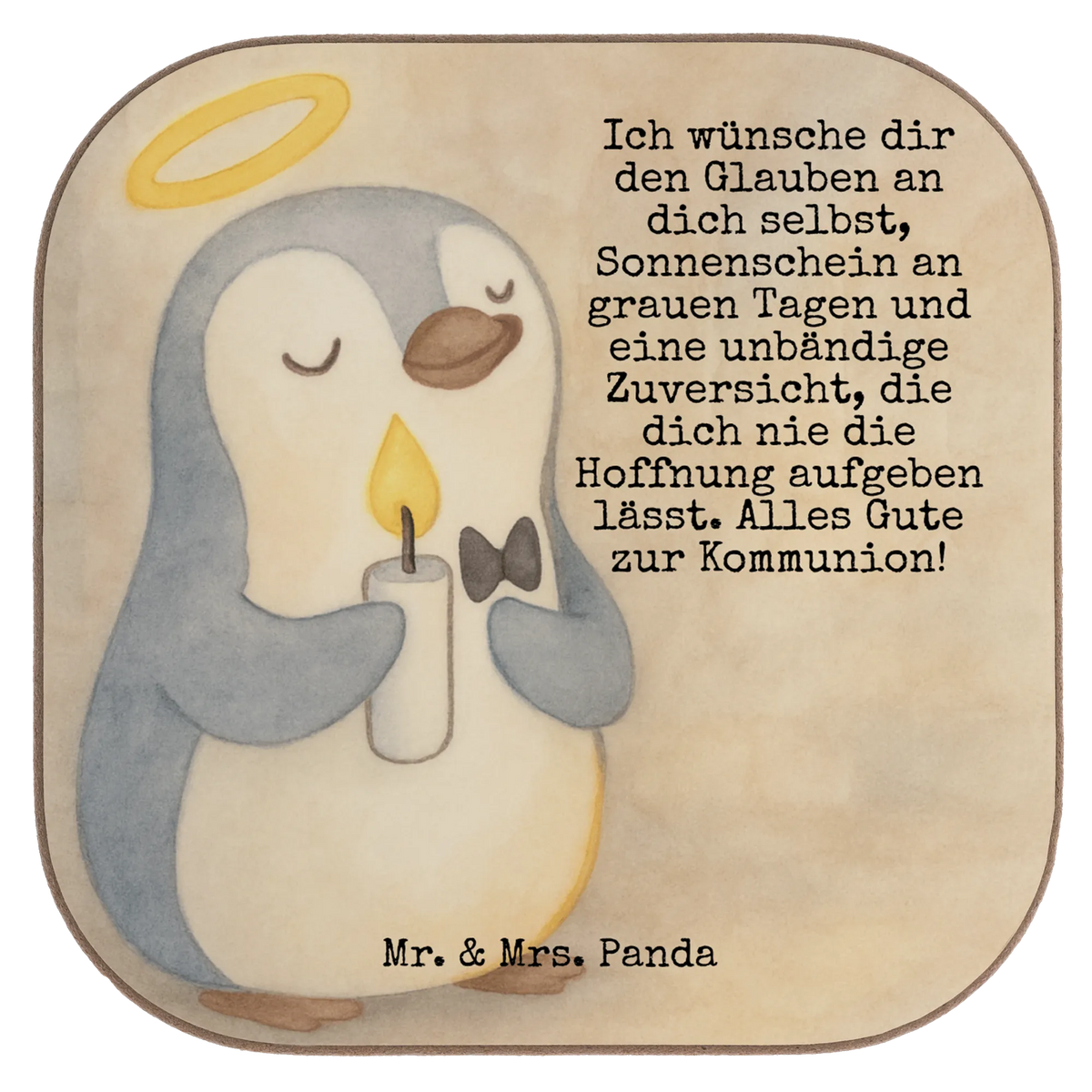 Untersetzer Pinguin Kommunion Design