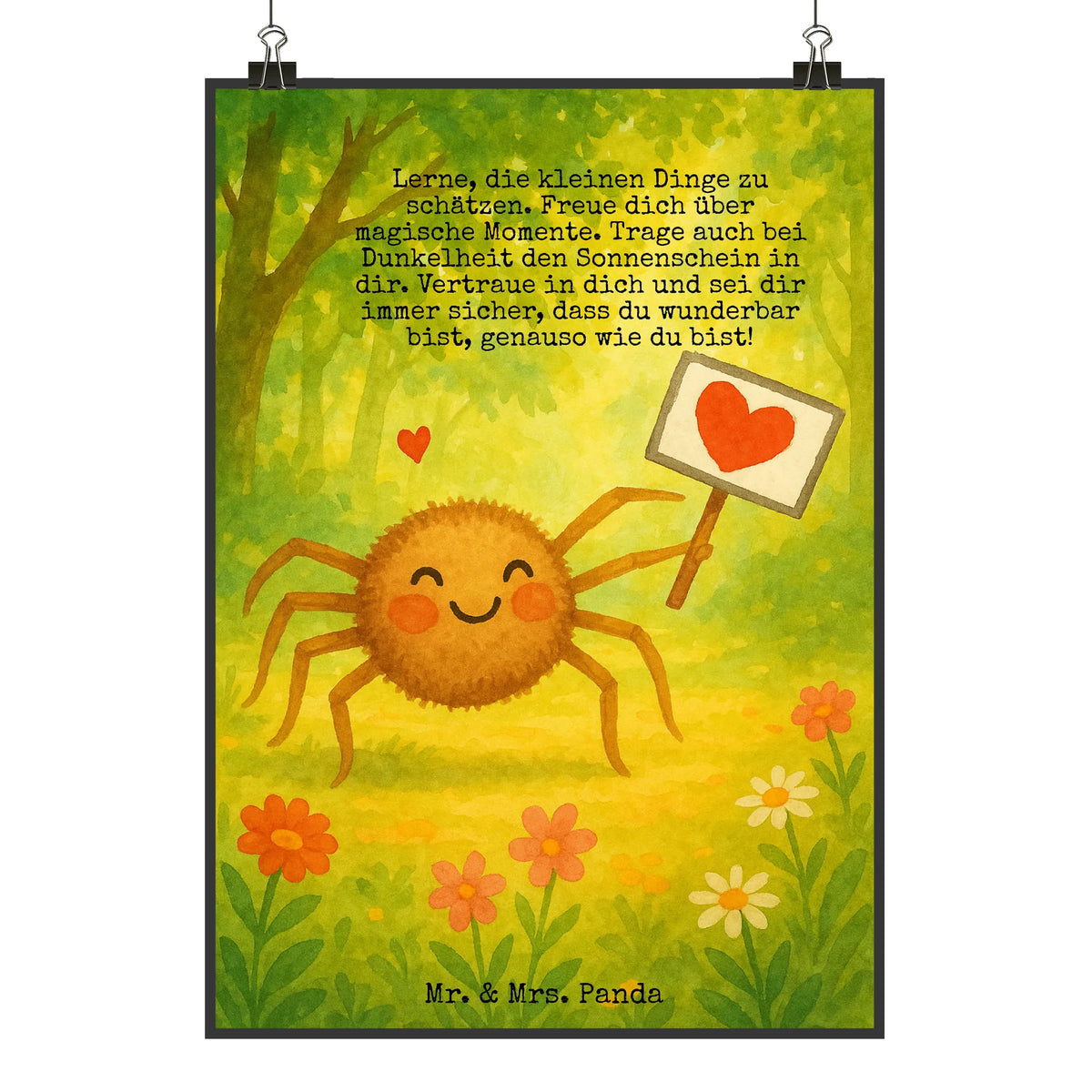 Poster Spinne Agathe Motivation Design wanddruck, Bild, wandkunst, typografie poster, wanddeko, grafikposter, Wandbild, Mr. & Mrs. Panda Poster, Posterdruck, Deko Bild, Designposter, Wandschmuck, Kunstdruck, Wanddekoration, kunstposter, Design Poster, drucke, Deko Poster, kunstdruck poster, Wanddeko Bild, Panda Poster, Plakat, Videos, Spinne, Spinne Agathe, Merchandise, Agathe, Glück, Liebe, Motivation, Dankeschön, Vertrauen