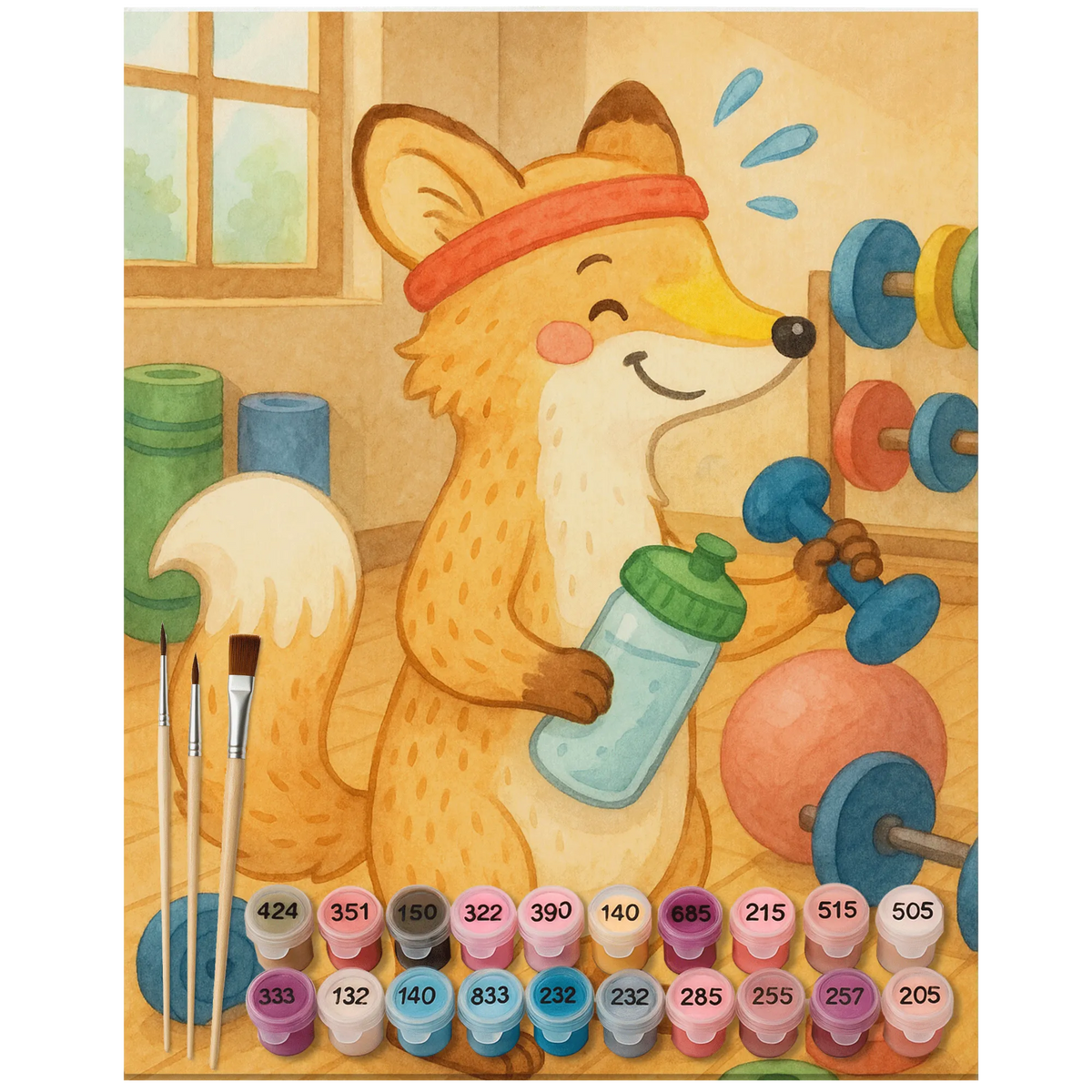Malen nach Zahlen Fuchs Fitness Design Acryl Malen nach Zahlen, malen nach zahlen set, Malen nach Zahlen Leinwand, malen mit zahlen, Malen nach Zahlen, leinwand malset, malset, leinwand malerei, acrylmalerei set, kreativ set, DIY Malen nach Zahlen, Malen nach Zahlen Bild, Zahlenbild, malerei nach zahlen, diy set, acryl malset, Sportler, Schenken, Gewinn, Auszeichnung, Dankeschön, Danke, Hobby, Sportart, Geschenk, Sport, Sport Treiben, Fitnessstudio, Sportclub, Fitness, Kraftsport
