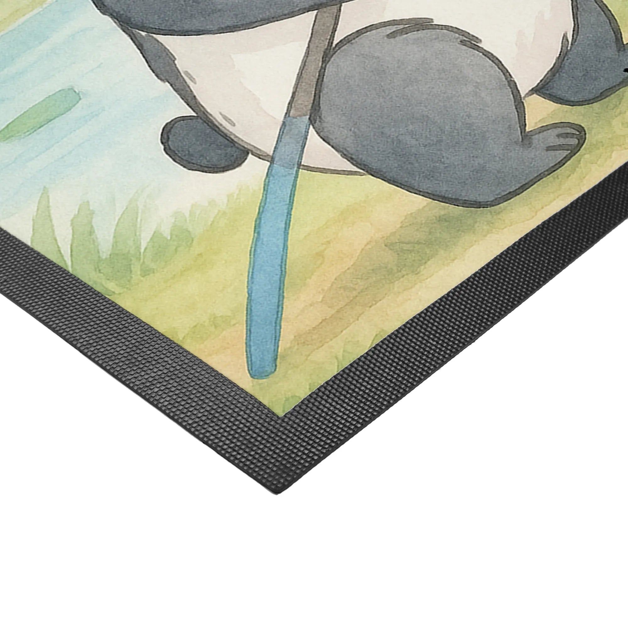 Fußmatte Panda Angeln Design bodenmatte, Fußabtreter, flurmatte, Sauberlaufmatte, Abtreter, Outdoor-Matte, hausmatte, Schmutzfangmatte, Vorleger, abstreifer, Türvorleger, Abtretmatte, Eingangsteppich, Schmutzfänger, Gummimatte, teppichmatte, Gummi-Fußmatte, Haustürmatte, fußmatte, Türmatte, Schmutzfangteppich, Fussmatte, Schuhabstreifer, Eingangsmatte, Bodenvorleger, matte haustür, außenmatte, Fußabstreifer, Schmutzmatte, Geschenk, Schenken, Sport, Sportart, Hobby, Danke, Dankeschön, Auszeichnung, Gewinn, Sportler, Hobbyangler, Angler, Angeln gehen, Angelverein, Angeln, Angelsport