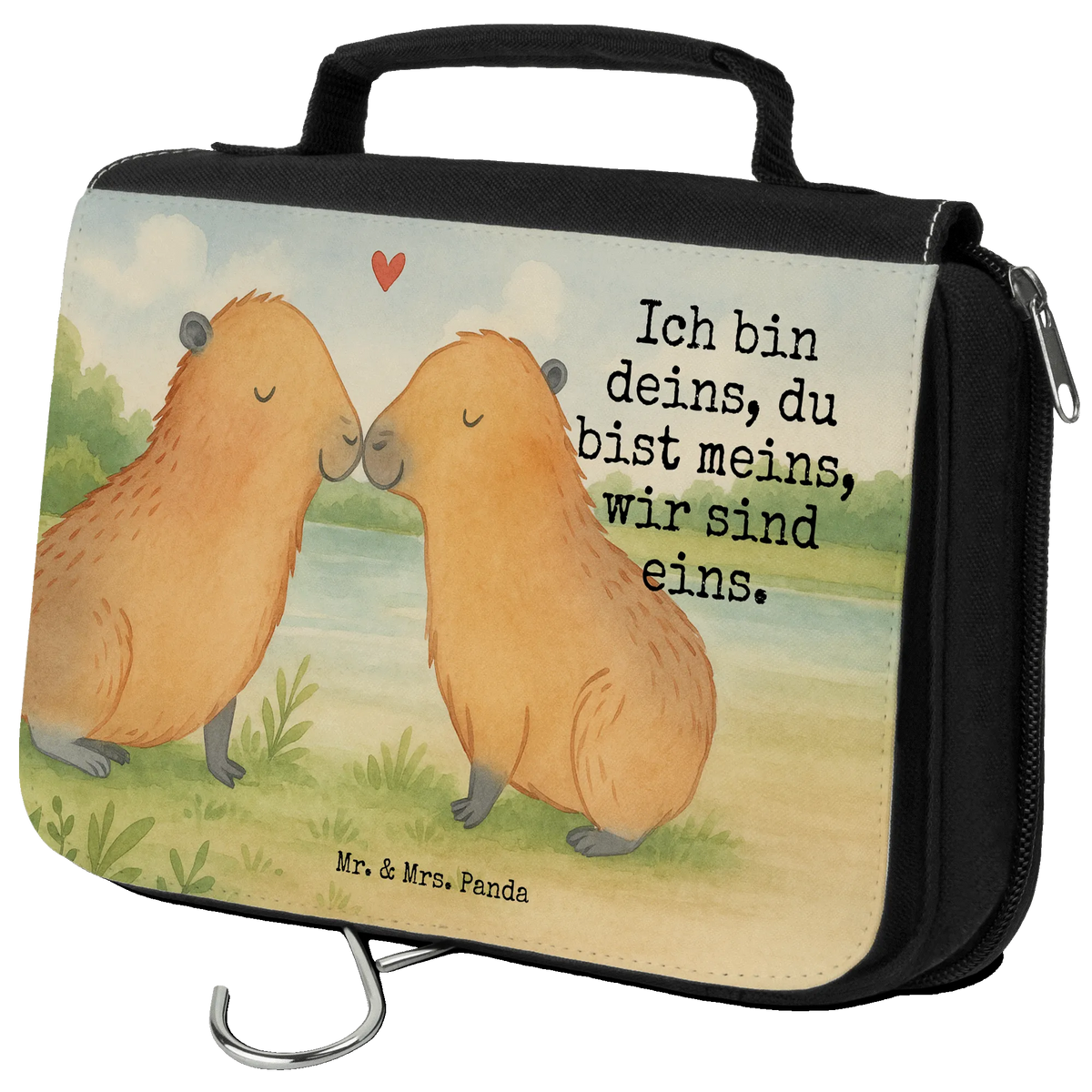 Kulturbeutel Capybara Liebe Design Reise-Kulturtasche, Waschbeutel, Necessaire, Waschtasche, Kulturtasche, hygienebeutel, kosmetiktäschchen, Schminkbeutel, duschbeutel, Reisebeutel, Kulturbeutel, Schminktasche, Kosmetiktasche, Kosmetikbeutel, badtasche, beautycase, beauty case, Make-Up Tasche, Toilettentasche, kulturtäschchen, hygienetasche, Lustige Sprüche, Tiere, Tiermotive, Gute Laune, Jahrestag, Ich Bin Deins, Valentinstag, Herzlich, Verliebt, Paar, Verschmolzen, Liebesspruch, Beziehung, Liebe, Liebesbeweis, Geschenkidee, Romantisches Geschenk, Ehejubiläum, Handgezeichnet, Partnertiere, Tierliebe, Kuschel Capybaras, Capybara, Du Bist Meins