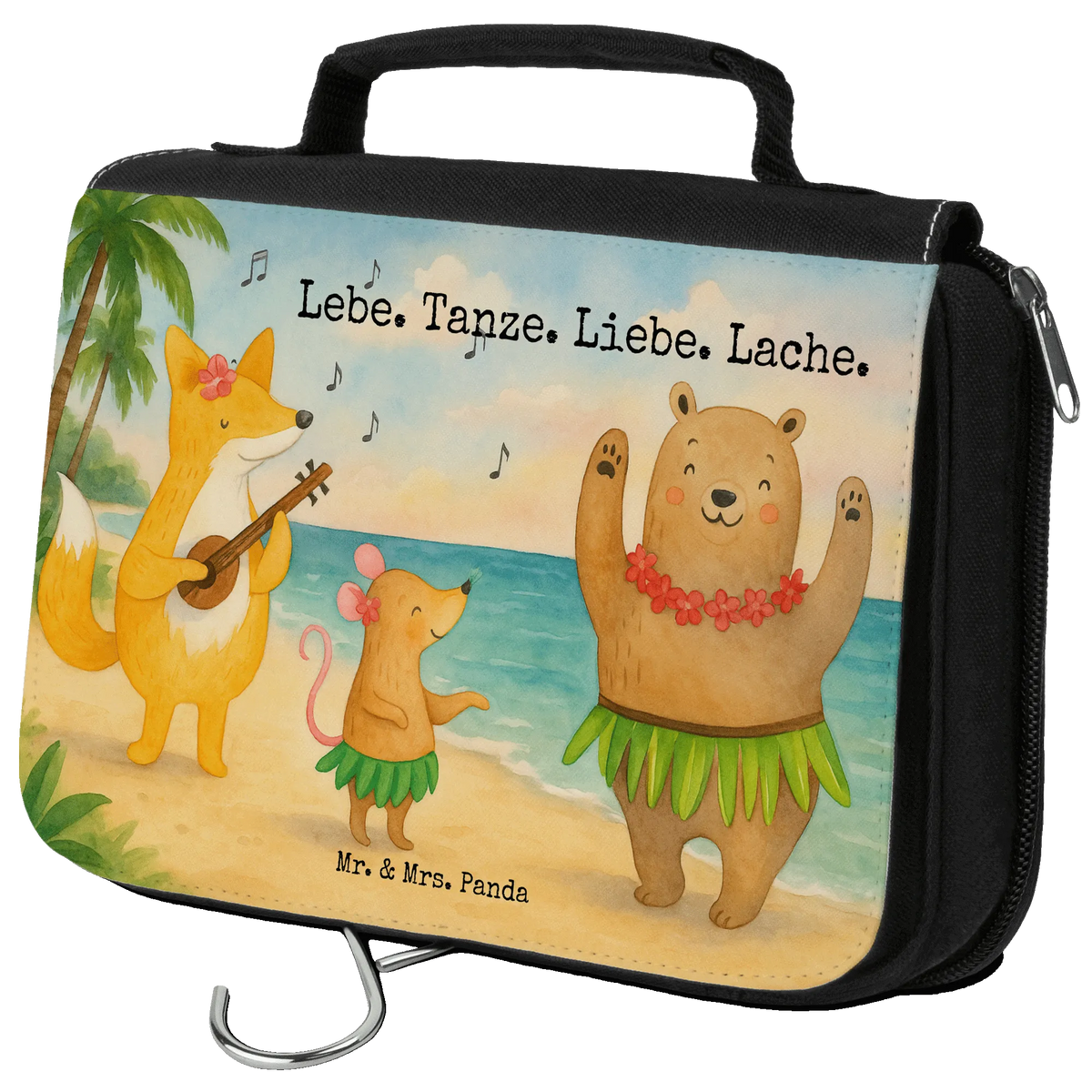Kulturbeutel Waldtiere Aloha Design kulturtäschchen, Waschtasche, badtasche, Necessaire, Make-Up Tasche, Waschbeutel, hygienebeutel, Reise-Kulturtasche, Schminktasche, Schminkbeutel, beauty case, Kosmetiktasche, kosmetiktäschchen, Kulturbeutel, Kosmetikbeutel, duschbeutel, Toilettentasche, hygienetasche, Reisebeutel, Kulturtasche, beautycase, Lustige Sprüche, Tiere, Tiermotive, Gute Laune, Aloha, Waldtiere, Leben, Bär, Musik, Tanzen, Igel, Wald, Lachen, Hase
