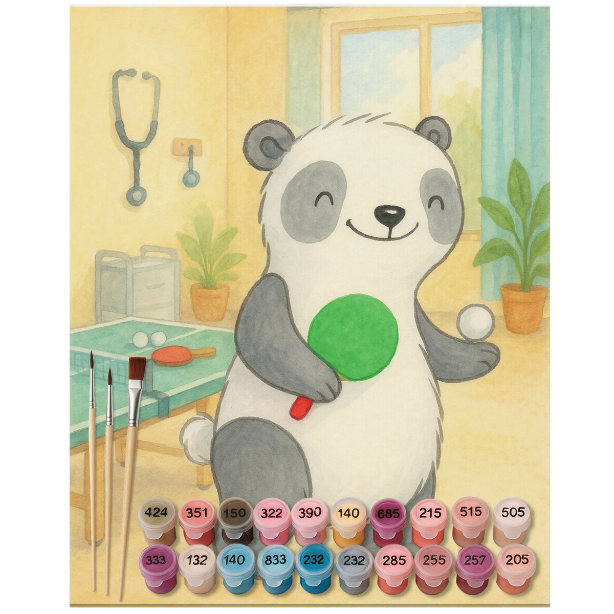 Malen nach Zahlen Panda Tischtennis Design leinwand malset, Malen nach Zahlen Leinwand, diy set, Acryl Malen nach Zahlen, malen nach zahlen set, malerei nach zahlen, Zahlenbild, malset, Malen nach Zahlen, DIY Malen nach Zahlen, kreativ set, leinwand malerei, acrylmalerei set, malen mit zahlen, Malen nach Zahlen Bild, acryl malset, Geschenk, Schenken, Sportler, Gewinn, Auszeichnung, Sport, Dankeschön, Danke, Hobby, Sportart, Ballsport, Tischtennis Bund, Tischtennis Verein, Tischtennis