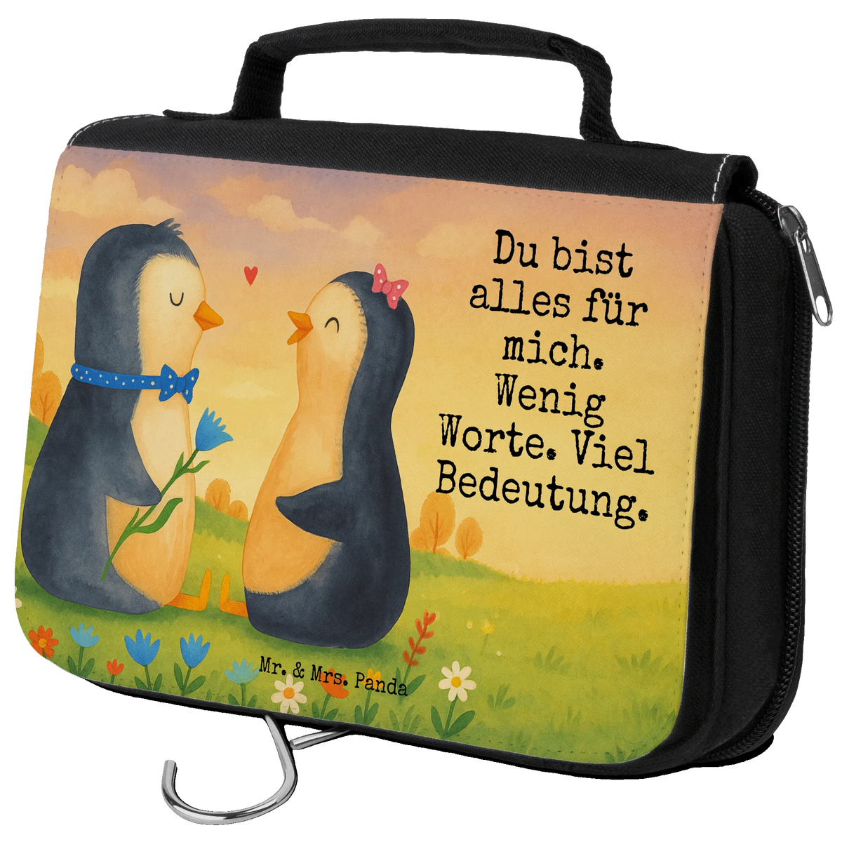 Kulturbeutel Pinguin Pärchen Design kosmetiktäschchen, beautycase, Schminkbeutel, Reise-Kulturtasche, Kosmetikbeutel, Kulturbeutel, Reisebeutel, Kulturtasche, badtasche, hygienetasche, Kosmetiktasche, Toilettentasche, Waschbeutel, duschbeutel, kulturtäschchen, Schminktasche, Necessaire, beauty case, Make-Up Tasche, hygienebeutel, Waschtasche, Pinguin, Verlobung, Liebesbeweis, Jahrestag, Liebesgeschenk, Liebespaar, Hochzeit, Pinguine, Traumpaar, Hochzeitstag, Hochzeitsgeschenk, Große Liebe, Liebe