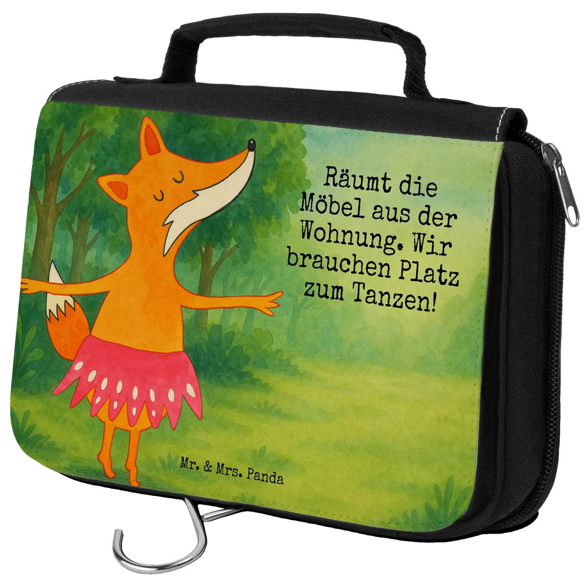 Kulturbeutel Fuchs Ballerina Design kulturtäschchen, Kulturtasche, beauty case, kosmetiktäschchen, Schminktasche, hygienebeutel, duschbeutel, Toilettentasche, hygienetasche, Kosmetiktasche, Schminkbeutel, Make-Up Tasche, Necessaire, Reisebeutel, Kosmetikbeutel, Waschbeutel, badtasche, Waschtasche, Reise-Kulturtasche, beautycase, Kulturbeutel, Fuchs, Tanzen, Ballerina, Fuchs Spruch, Füchsin, Ballett, Einladung, Tänzerin, Geburtstag, Party, Füchse