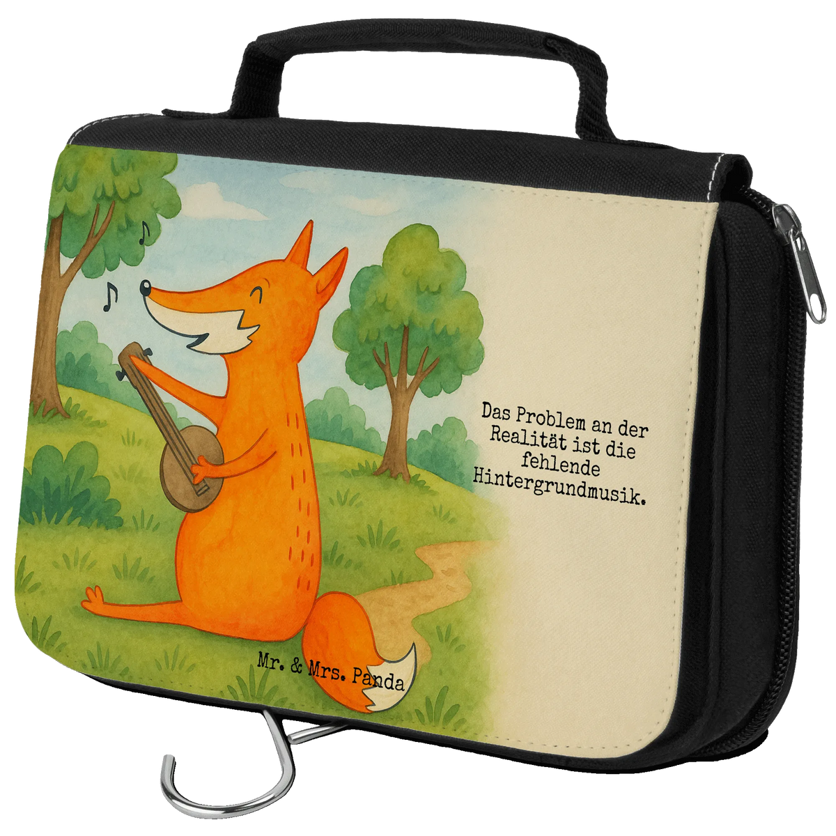 Kulturbeutel Fuchs Gitarre Design Schminktasche, Necessaire, Reisebeutel, Kosmetikbeutel, Toilettentasche, beautycase, kosmetiktäschchen, Kulturtasche, Kosmetiktasche, hygienetasche, kulturtäschchen, Waschbeutel, Schminkbeutel, Reise-Kulturtasche, Kulturbeutel, Make-Up Tasche, duschbeutel, Waschtasche, hygienebeutel, beauty case, badtasche, Fuchs, Musik Spruch, Sängerin, Musikerin, Geschenk Musiker, Füchse, Sänger, Gitarre