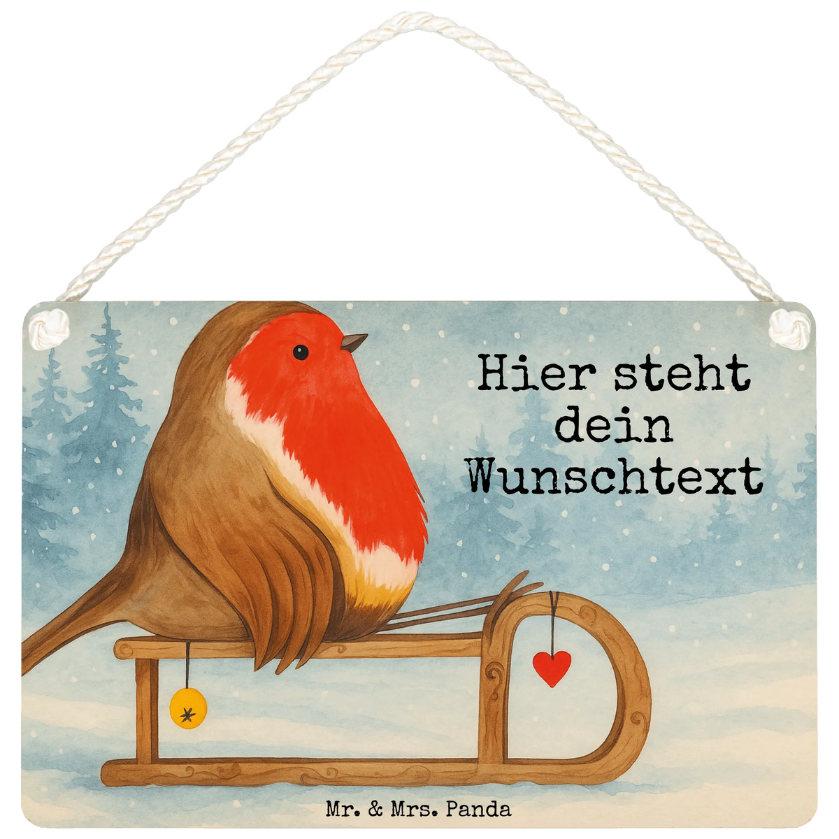 Personalisiertes Deko Schild Rotkehlchen Schlitten Design Namensschilder personalisiert, Türschilder personalisiert, Türschilder mit Namen, Schild personalisiert, Personalisiertes Holzschild, Dekoschild Personalisiert, Personalisiertes Deko Schild, Personalisiertes Schild, Wintermotiv, Heiligabend, Advent, Nikolaus, Weihnachten, Weihnachtsdeko, Winter, Vogel, Schlitten