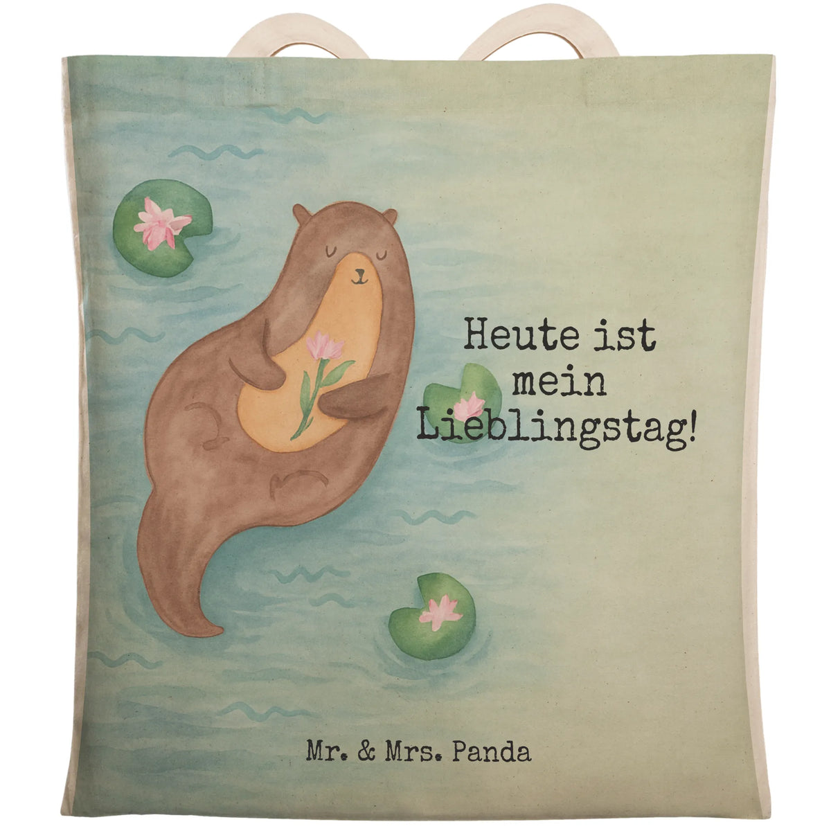 Einkaufstasche Otter Seerose Design