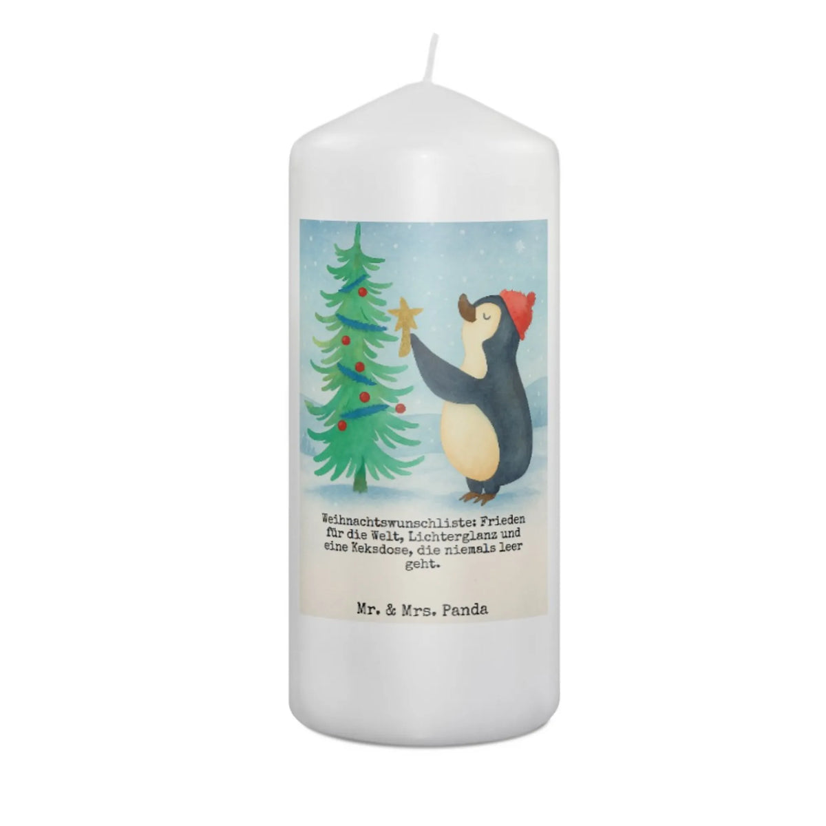 Candle penguin Christmas tree Design Christmas time, snow