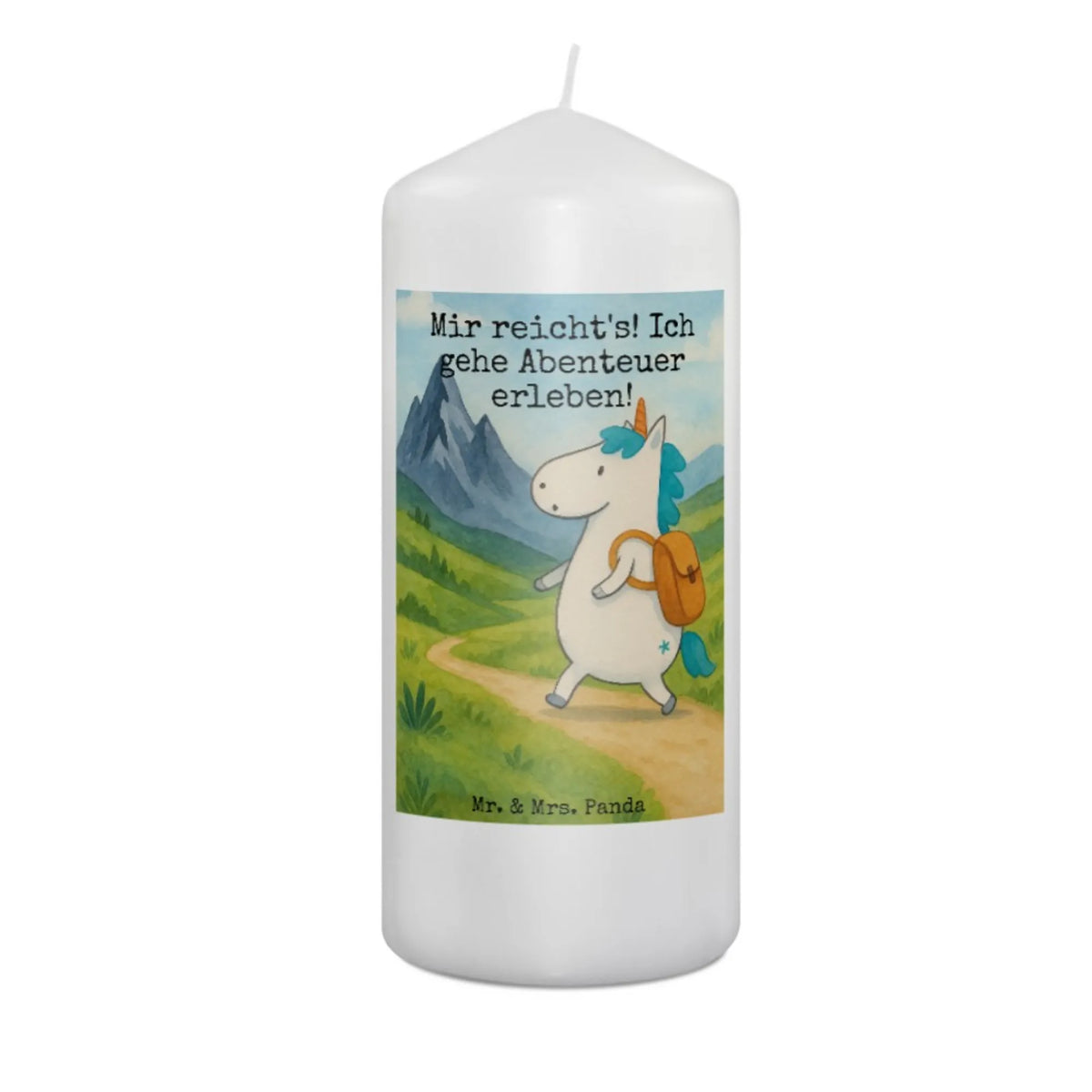 Kerze Einhorn Bergsteiger Design Wachskerze, Bedruckte Kerze, Erinnerungskerze, Erinnerungslicht, Kerze, Stumpenkerze, Zylinderkerze, Blockkerze, Einhorn Deko, Einhorn, Unicorn, Einhörner, Weltenbummler, Entdecker, Weltreise, Reisen, Berge, Abenteurer, Urlaub, Abenteuer, Bergsteiger