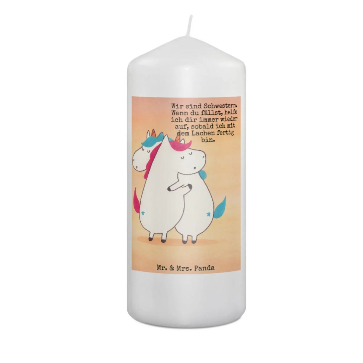 Kerze Einhörner Umarmen Design Blockkerze, Erinnerungslicht, Stumpenkerze, Erinnerungskerze, Kerze, Bedruckte Kerze, Wachskerze, Zylinderkerze, Einhorn Deko, Einhorn, Unicorn, Einhörner, Sister, Familie, Schwester, BFF, Liebe, Geschwister, Schwestern, Freundinnen, Freundin