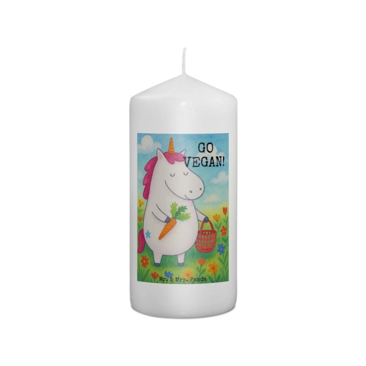 Kerze Einhorn Vegan Design Erinnerungskerze, Stumpenkerze, Zylinderkerze, Wachskerze, Erinnerungslicht, Kerze, Bedruckte Kerze, Blockkerze, Einhorn, Unicorn, Einhörner, Einhorn Deko, Vegan, Vegetariar, Rohkost, Veganer, Veganismus, Gesund essen, Gesund Leben