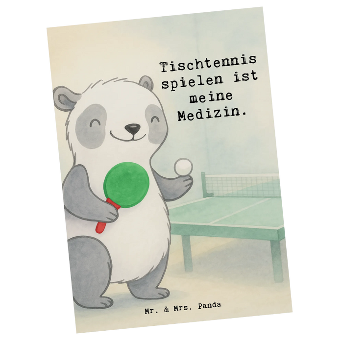 Postkarte Panda Tischtennis Design