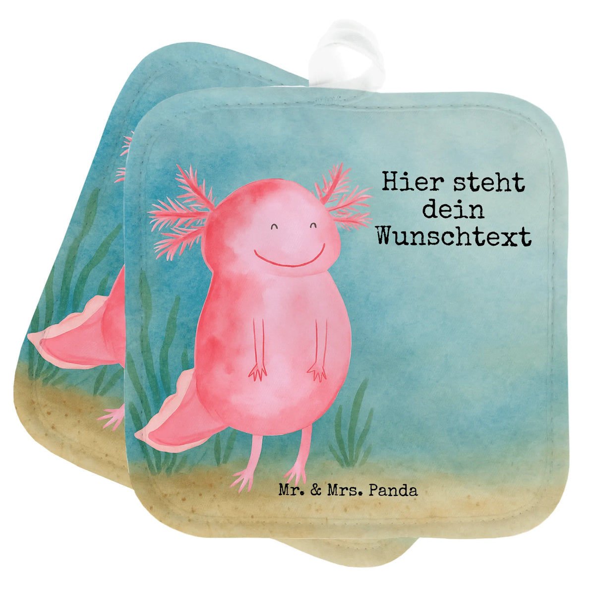 Personalisierte Topflappen Axolotl Glücklich Design Topflappen bedrucken, Küchenaccessoires personalisiert, Topflappen mit Namen, Küchentextilien personalisiert, Topflappen Personalisiert, Küchenzubehör personalisiert, Topflappen Set Personalisiert, Personalisierte Topfhandschuhe, Personalisierte Topflappen, Topfhandschuhe mit Namen, Topflappen selbst gestalten, Topfhandschuhe personalisiert, Axolotl, Molch, Gute Laune, Motivation, Lurche, Axolot, Schwanzlurch, Lurch