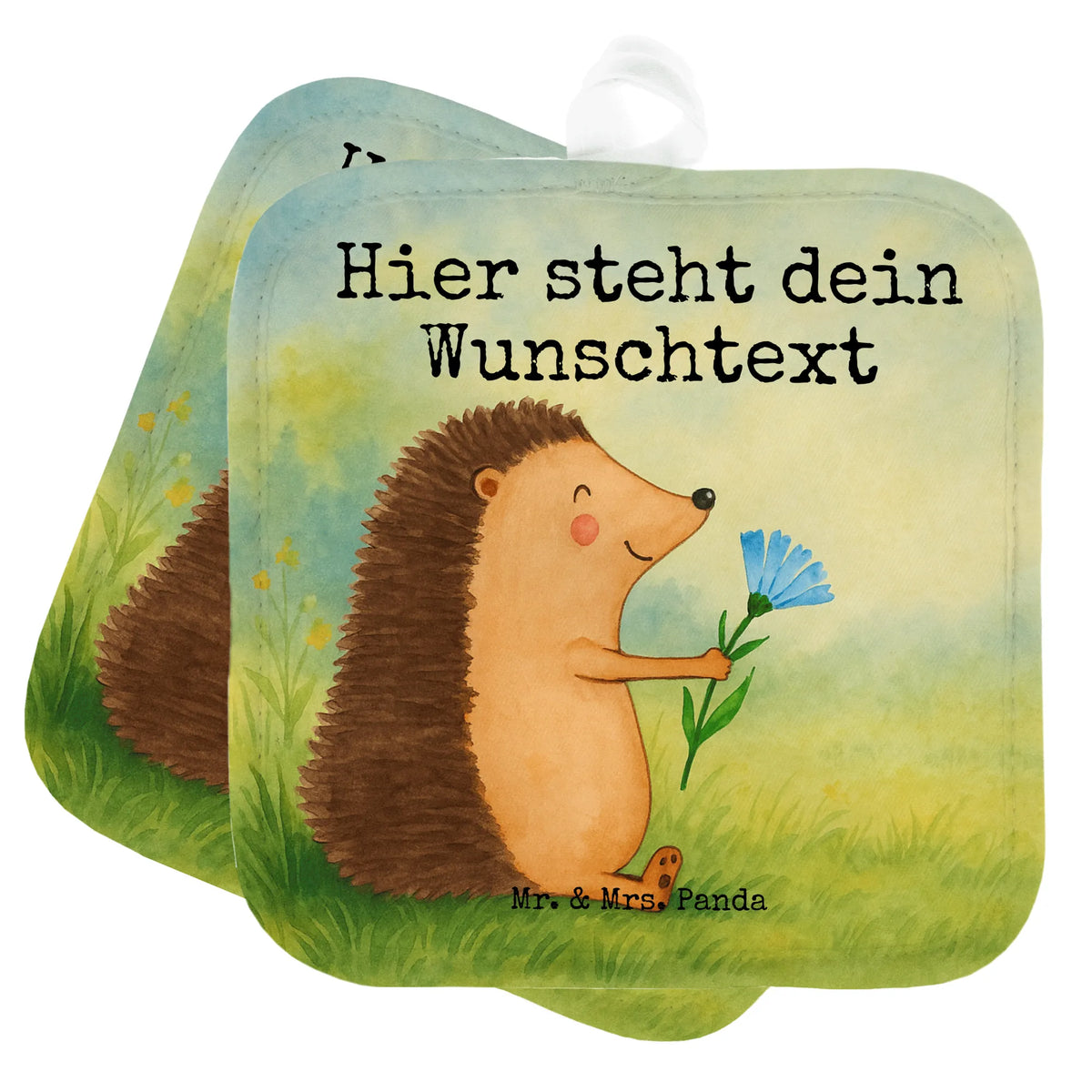 Personalisierte Topflappen Igel Blumen Design Topfhandschuhe personalisiert, Topfhandschuhe mit Namen, Topflappen bedrucken, Topflappen mit Namen, Topflappen Set Personalisiert, Küchenzubehör personalisiert, Topflappen Personalisiert, Personalisierte Topflappen, Küchentextilien personalisiert, Küchenaccessoires personalisiert, Personalisierte Topfhandschuhe, Topflappen selbst gestalten, Lustige Sprüche, Tiere, Tiermotive, Gute Laune, Krankheit, Besuch, Genesungswünsche, Igel, Krankenhaus, Gute Besserung, krank