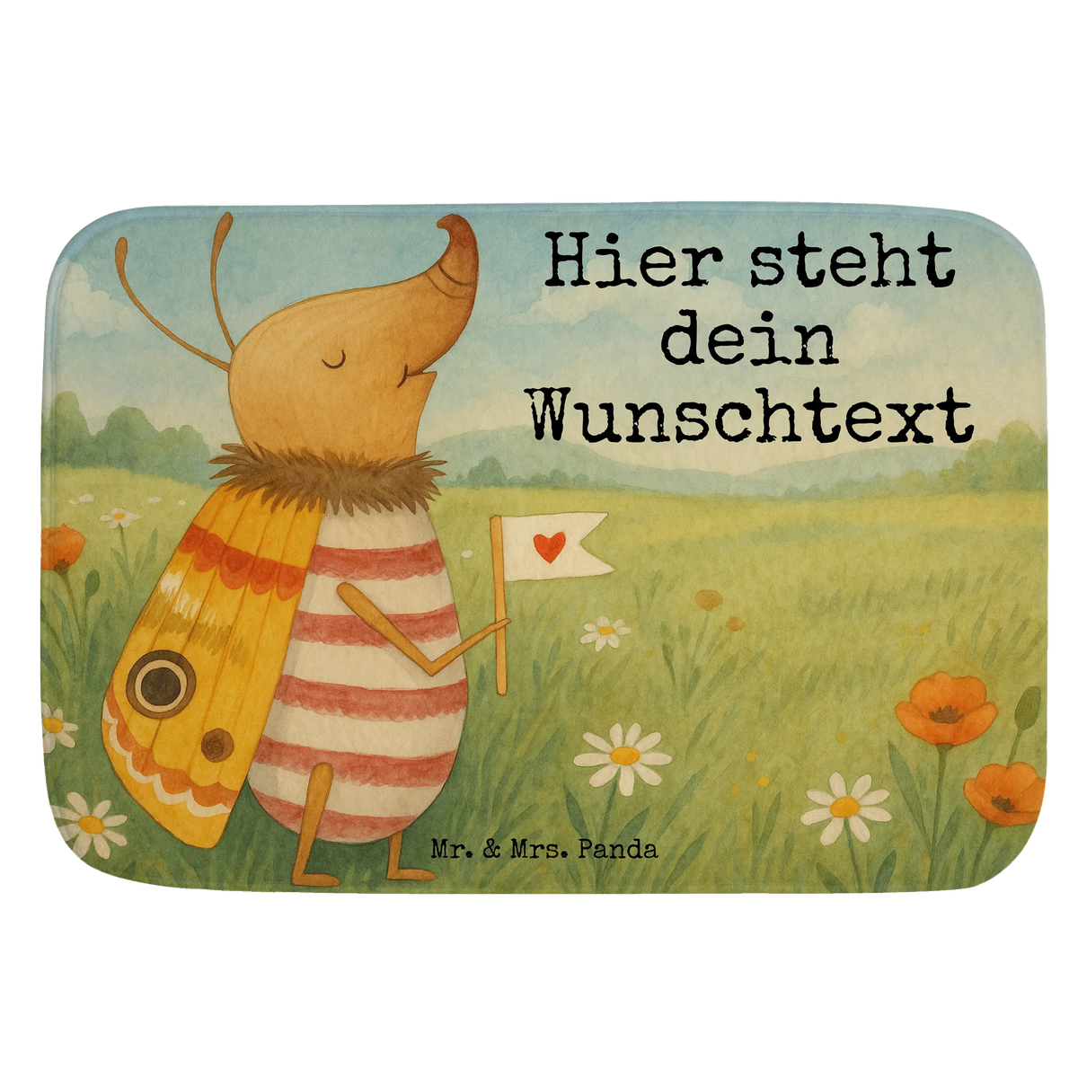 Personalised bath mat Moth flag Design card, gift ideas, gifts, small animals, cute, cute animal motives, hand drawn, funny sayings, good mood, special gifts, animal lover, Kitchen decoration, Saying funny, How much does the world cost, Beetle, Moth