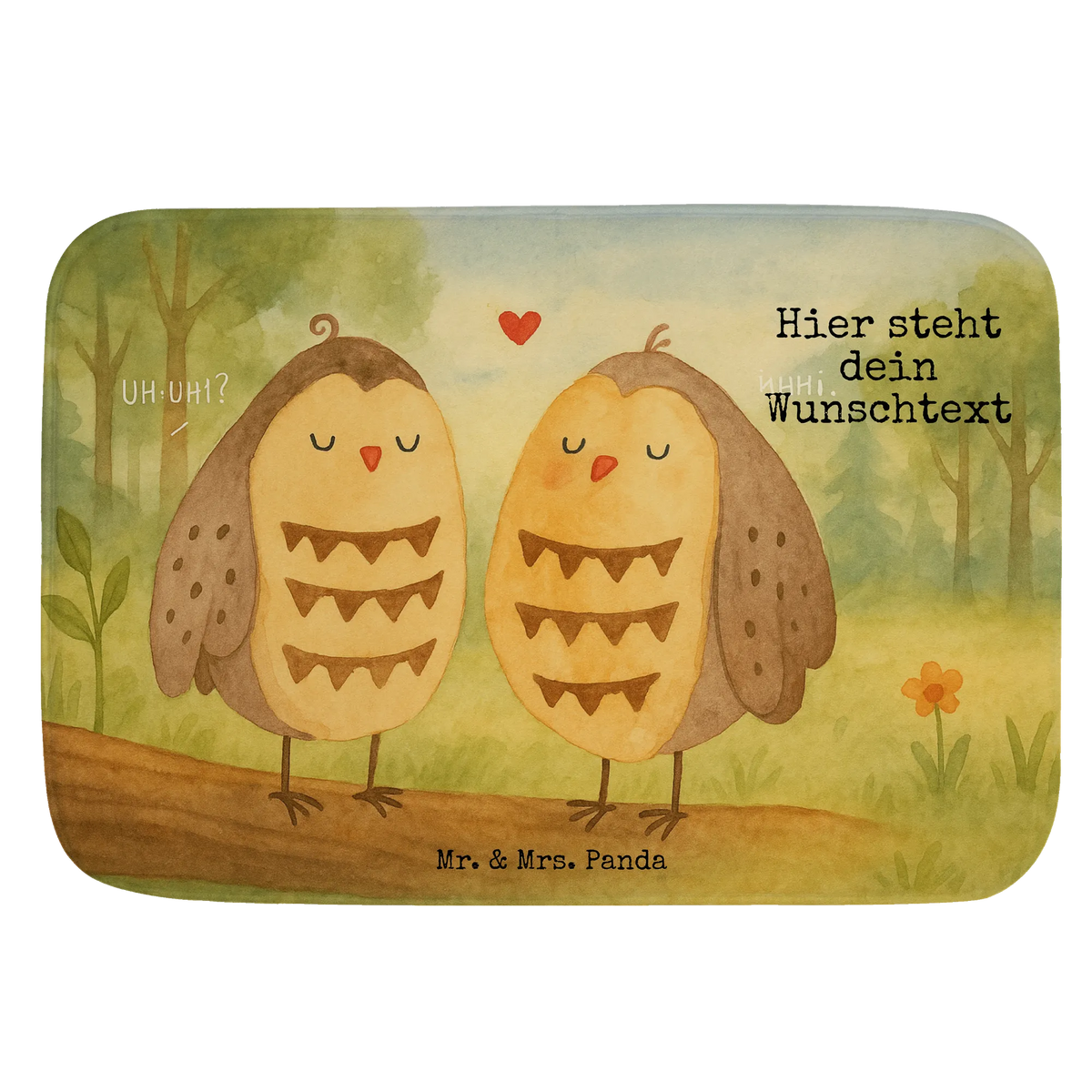 Personalised bath mat owls Love Design gift ideas, birthday present, forest animal, bird, nocturnal, illustrated, romantic gift, owl decor, Friend, Love saying, Girlfriend gift, Pun funny, Wedding saying, Owl decoration