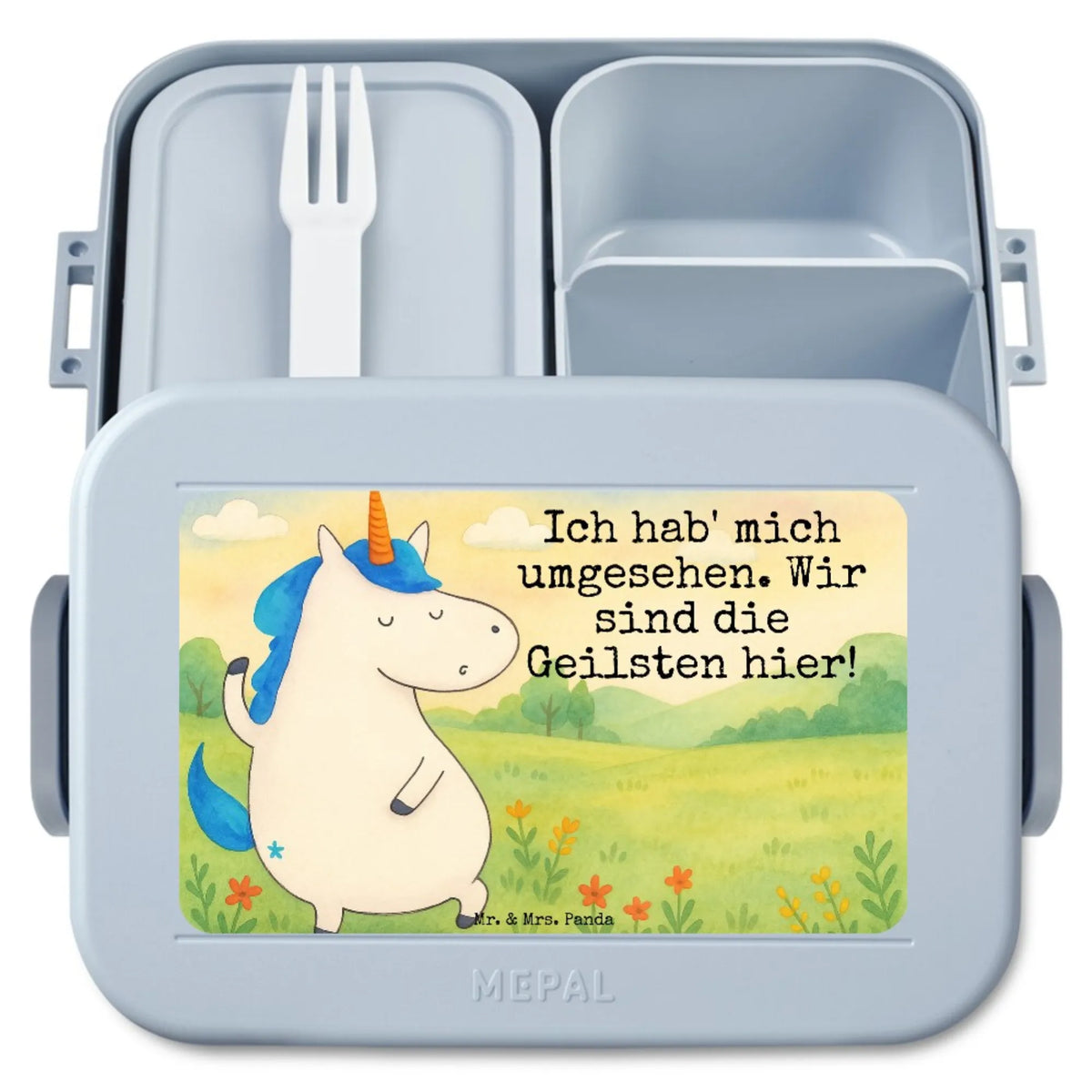 MEPAL Bentobox Einhorn Mann Design Snackbox, Essensbox, Meal Prep Box, Snackdose, Frischhaltedose, Bentobox, Bento-Brotdose, Lunchbox, Lebensmittelbehälter, Jausenbox, Vesperbox, Bento Box, Essensbehälter, Unicorn, Einhorn Deko, Einhörner, Einhorn, BFF, Familie, Mann, Party, Cool, Freundin, Bester Freund, Beste, Hübsch