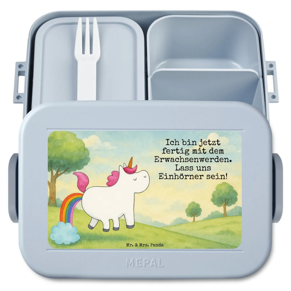 MEPAL Bentobox Einhorn Pupsen Design Vesperbox, Essensbox, Lunchbox, Jausenbox, Lebensmittelbehälter, Bento-Brotdose, Snackbox, Essensbehälter, Frischhaltedose, Meal Prep Box, Snackdose, Bentobox, Bento Box, Unicorn, Einhorn Deko, Einhörner, Einhorn, Regenbogen, Erwachsenwerden, Pups, Glitzer, Spaß, Lustig, Freundin, Einhornpower