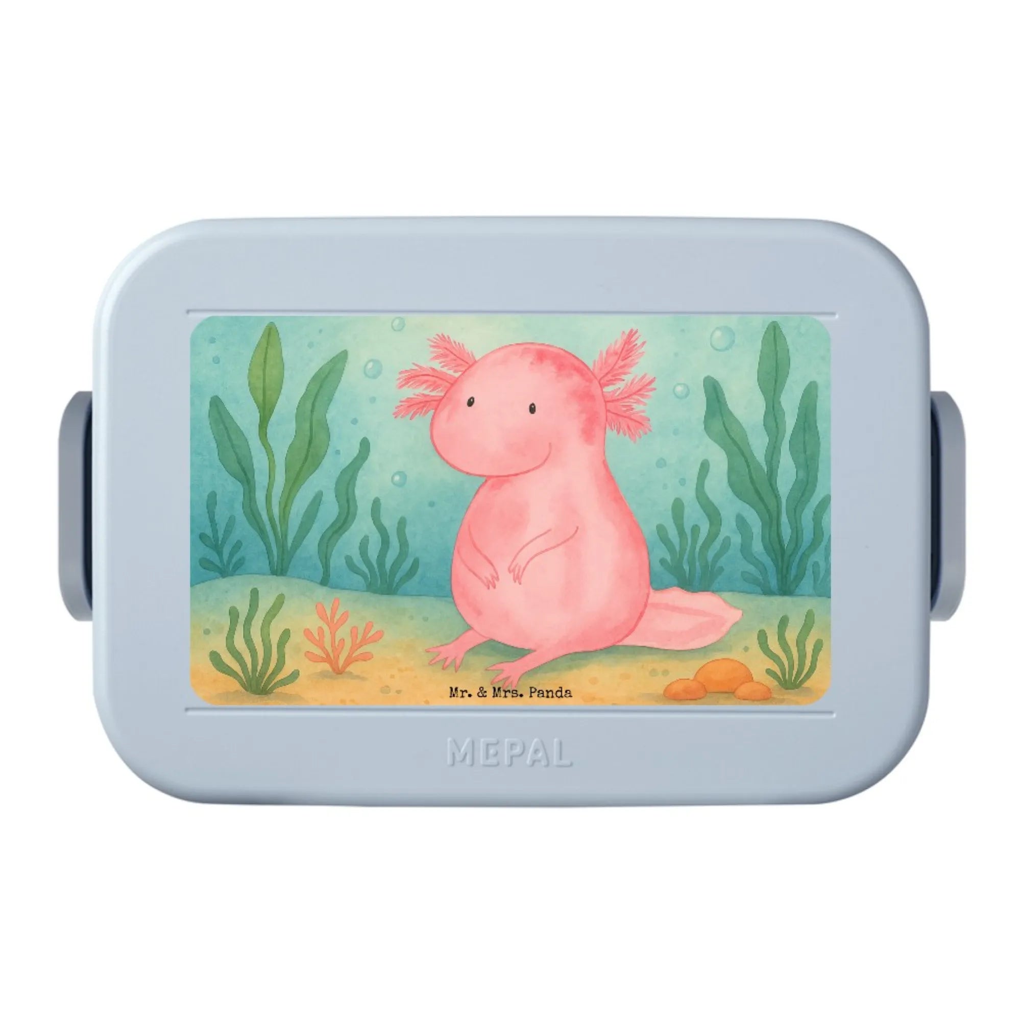 aksolotl null Design Snackbox, Snackdose, Frischhaltedose, Jausenbox, Bento-Brotdose, Bentobox, Essensbox, Lebensmittelbehälter, Lunchbox, Essensbehälter, Meal Prep Box, Bento Box, Vesperbox, Axolotl, Molch, Weisheit, Axolot, Vergnügt, Fröhlich, Zufrieden, Freundin, Liebe, Lebensweisheit, Lebensstil