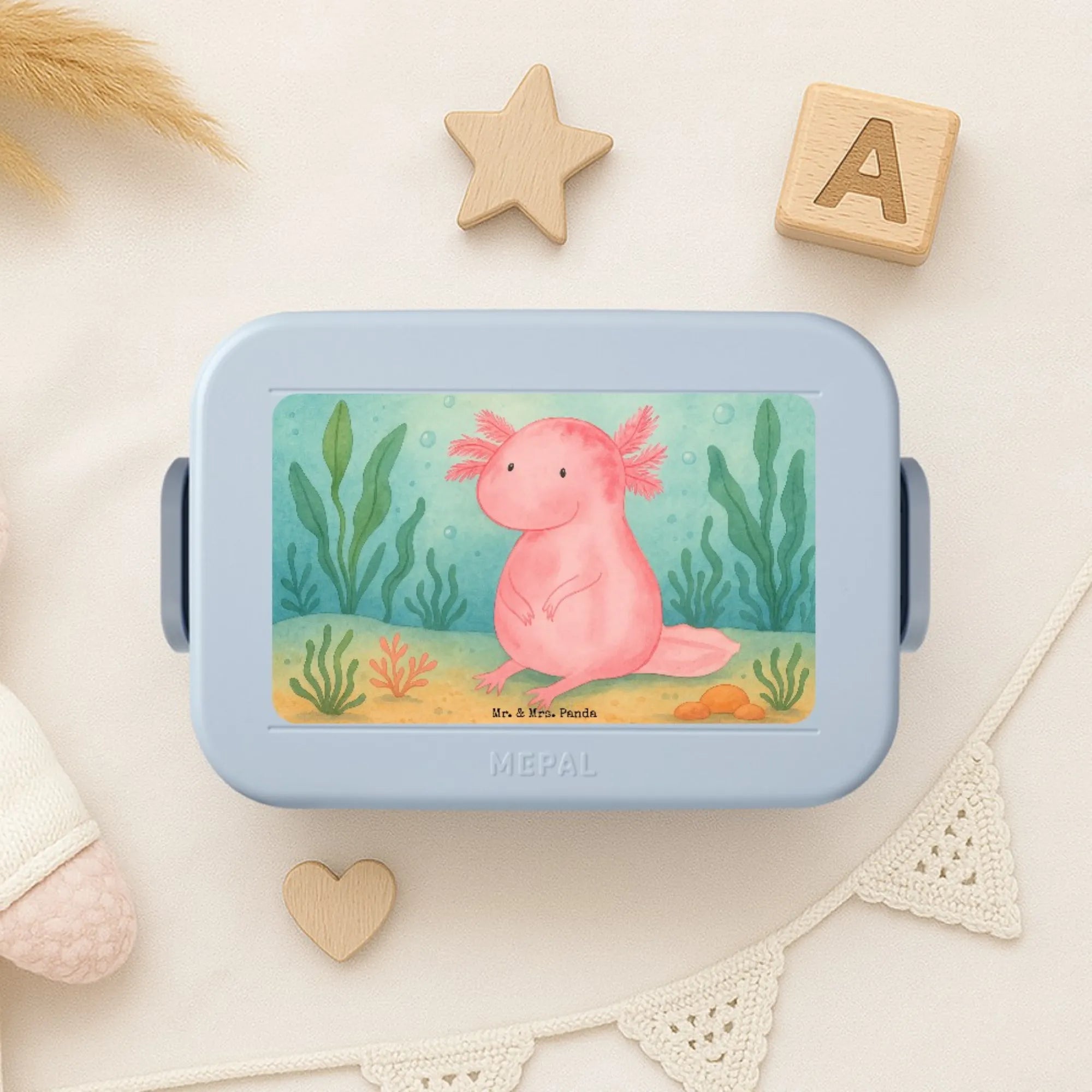 aksolotl null Design Snackbox, Snackdose, Frischhaltedose, Jausenbox, Bento-Brotdose, Bentobox, Essensbox, Lebensmittelbehälter, Lunchbox, Essensbehälter, Meal Prep Box, Bento Box, Vesperbox, Axolotl, Molch, Weisheit, Axolot, Vergnügt, Fröhlich, Zufrieden, Freundin, Liebe, Lebensweisheit, Lebensstil