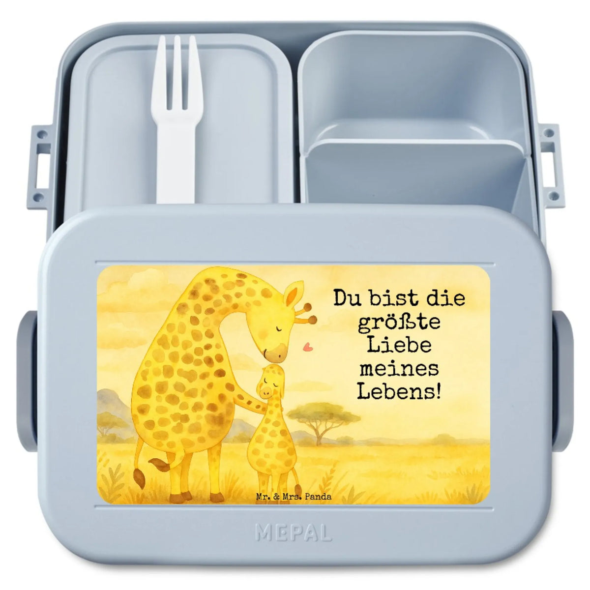 MEPAL Bentobox Giraffe Kind Design Bento-Brotdose, Bentobox, Essensbehälter, Snackbox, Lebensmittelbehälter, Vesperbox, Meal Prep Box, Frischhaltedose, Snackdose, Jausenbox, Essensbox, Lunchbox, Bento Box, Afrika, Wildtiere, Kind, Mutter, Mama, Giraffe, Tochter, Sohn, Lieblingsmensch