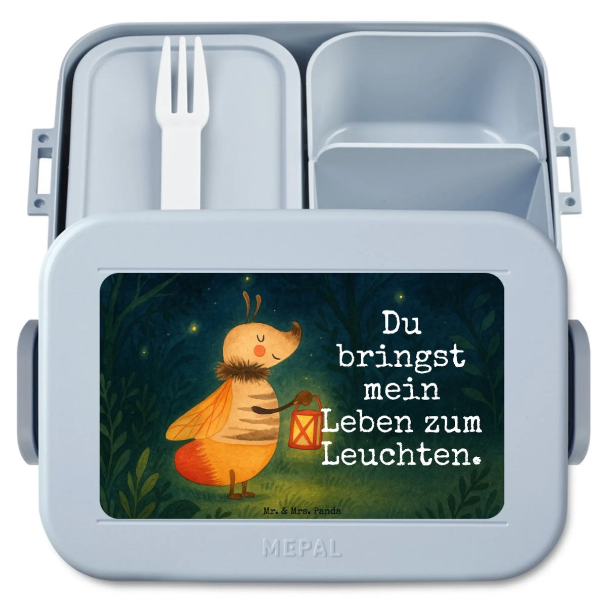 MEPAL Bentobox Glühwürmchen Design Jausenbox, Lunchbox, Lebensmittelbehälter, Snackdose, Frischhaltedose, Snackbox, Vesperbox, Essensbox, Meal Prep Box, Essensbehälter, Bentobox, Bento-Brotdose, Bento Box, Gute Laune, Tiermotive, Tiere, Lustige Sprüche, Magisch, Glühwurm, Liebesbeweis, Liebesspruch, Falter, Liebe, Heiratsantrag, Jahrestag, Leuchten, Verlobung, Lieblingsmensch, Glühwürmchen