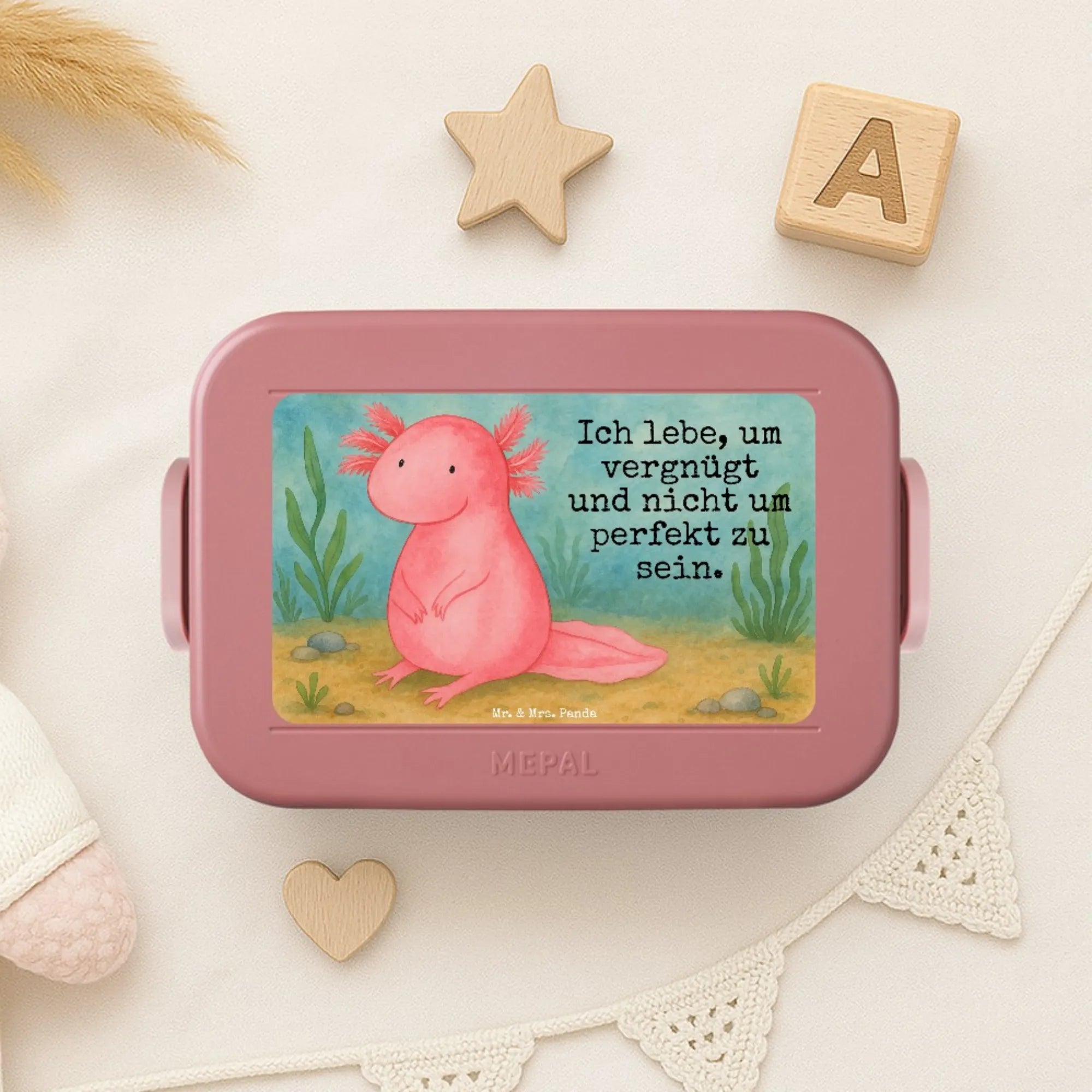 aksolotl null Design Snackbox, Snackdose, Frischhaltedose, Jausenbox, Bento-Brotdose, Bentobox, Essensbox, Lebensmittelbehälter, Lunchbox, Essensbehälter, Meal Prep Box, Bento Box, Vesperbox, Axolotl, Molch, Weisheit, Axolot, Vergnügt, Fröhlich, Zufrieden, Freundin, Liebe, Lebensweisheit, Lebensstil
