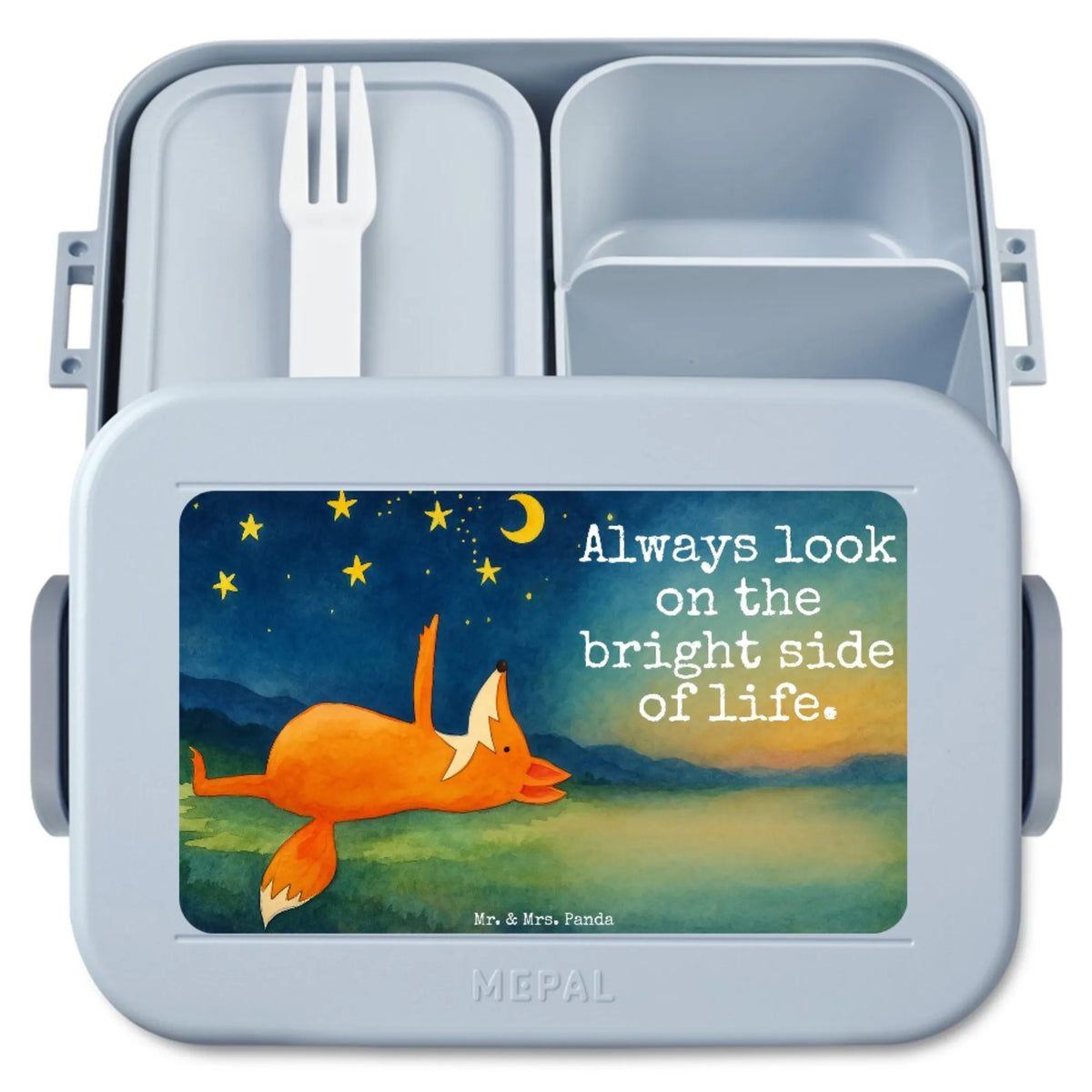MEPAL Bentobox Fuchs Sterne Design Meal Prep Box, Essensbehälter, Bento-Brotdose, Jausenbox, Vesperbox, Bento Box, Bentobox, Snackbox, Snackdose, Essensbox, Lebensmittelbehälter, Frischhaltedose, Lunchbox, Fuchs, Tröstende Worte, Spruch Positiv, Romantik, Spruch schön, Always Look On The Bright Side Of Life, Füchse